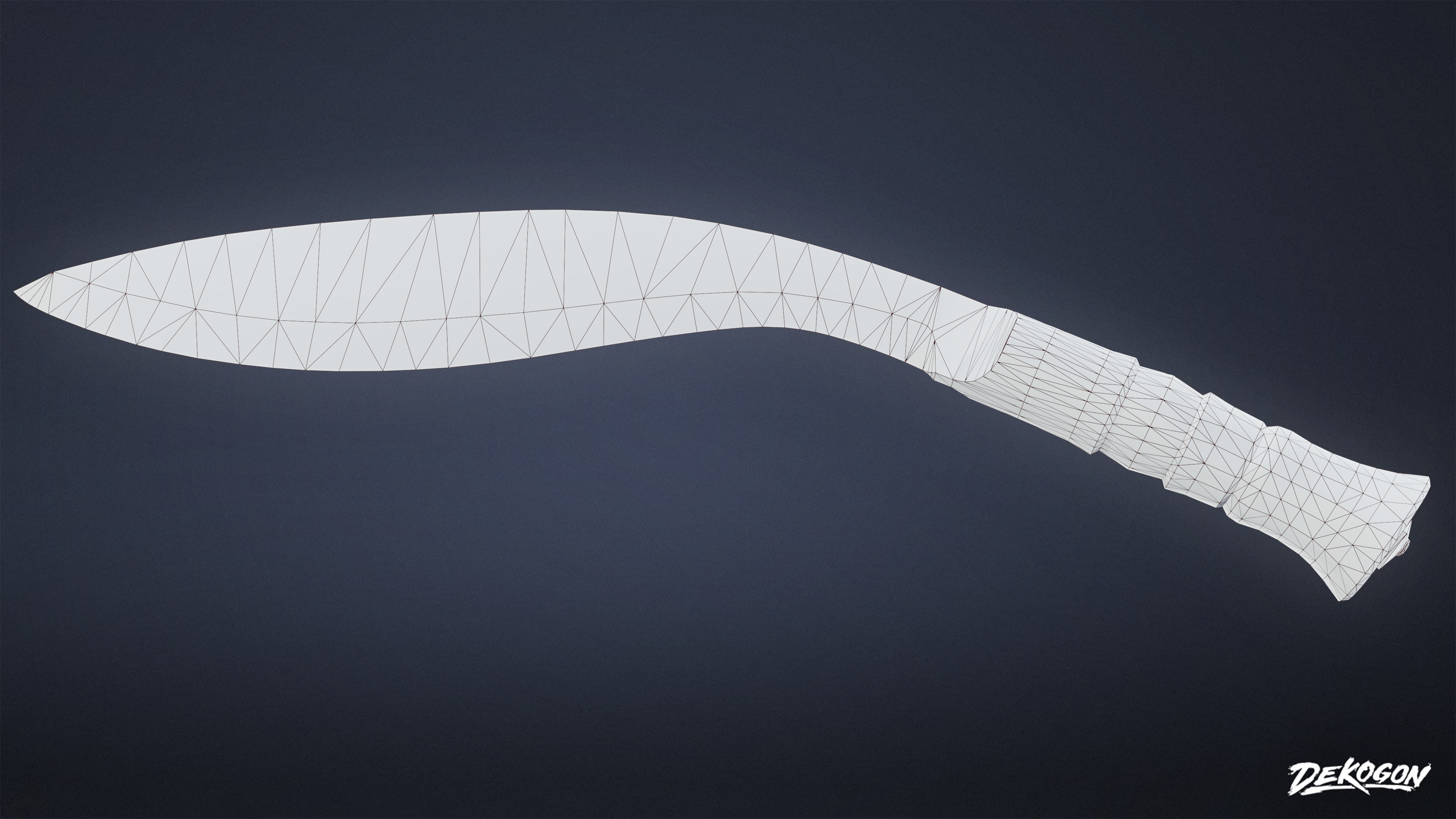 KNIVES - Knife Kukri 02 - LOW POLY Low-poly 3D model_7