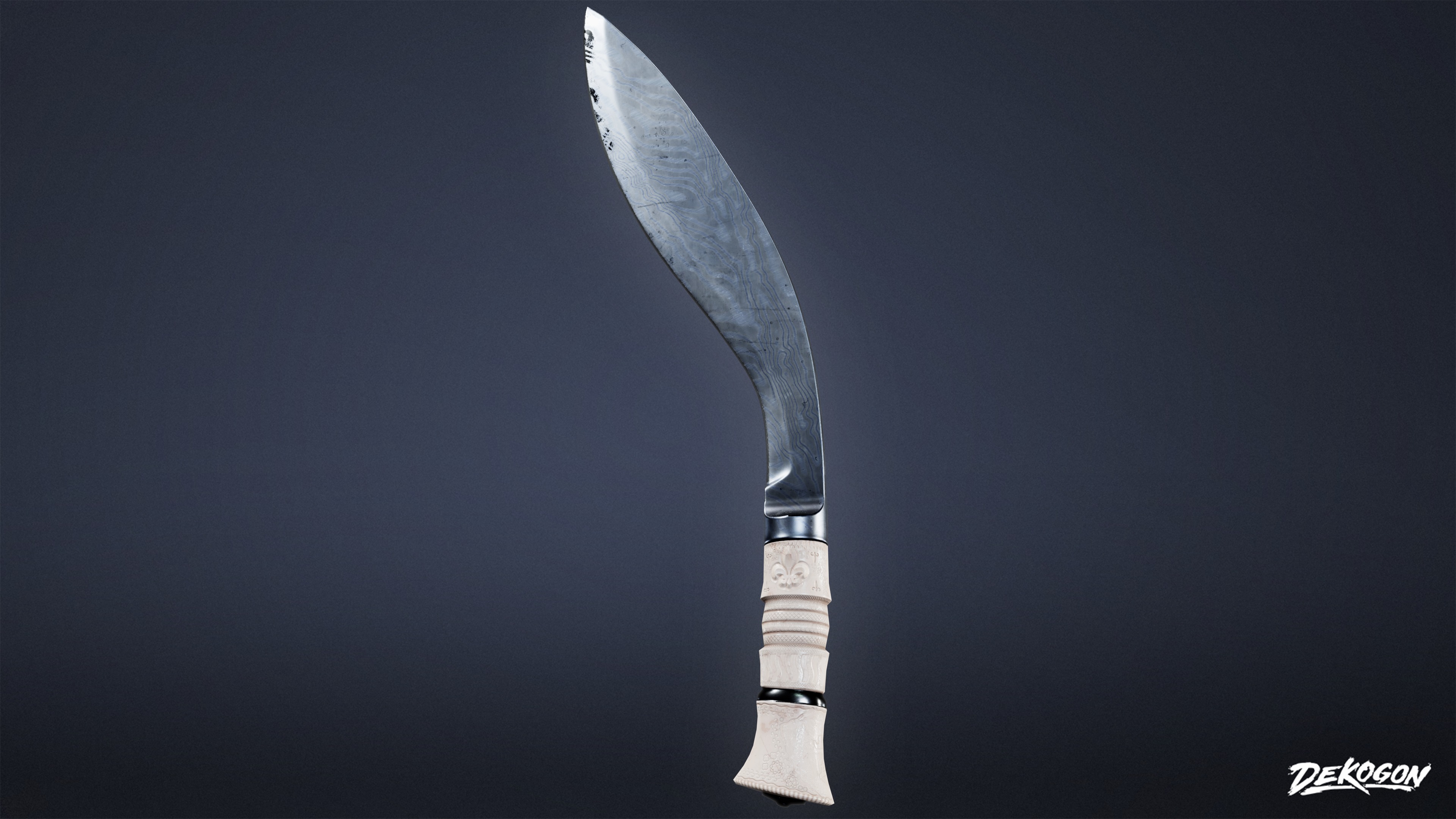 KNIVES - Knife Kukri 02 - LOW POLY Low-poly 3D model_2