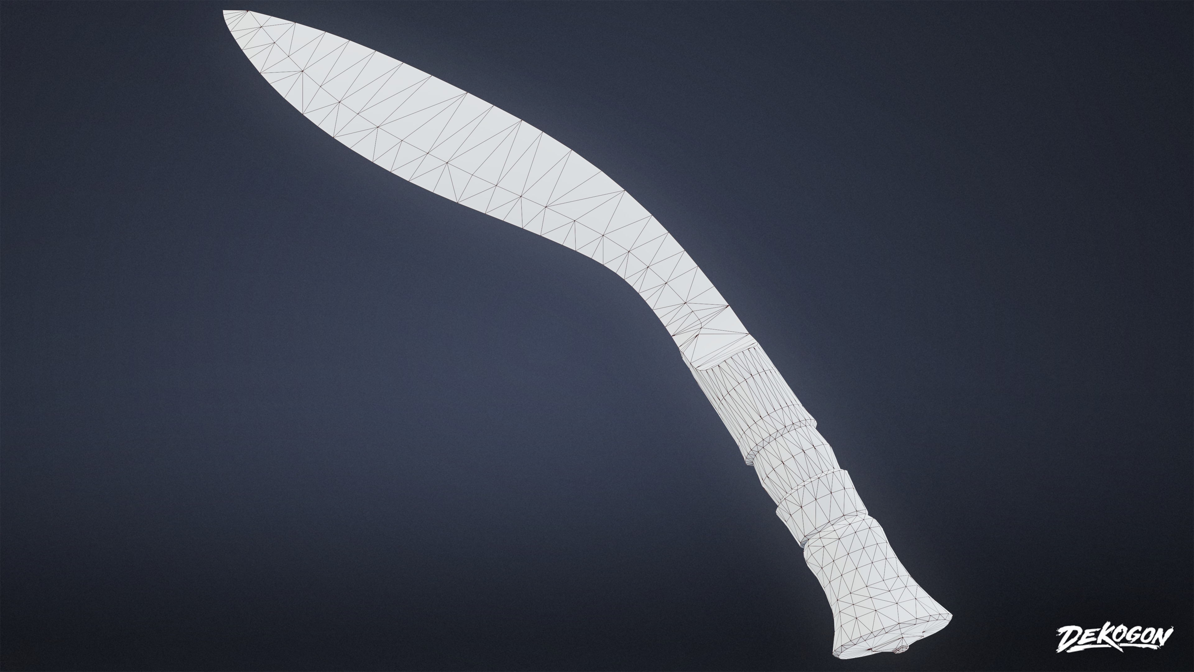 KNIVES - Knife Kukri 02 - LOW POLY Low-poly 3D model_8