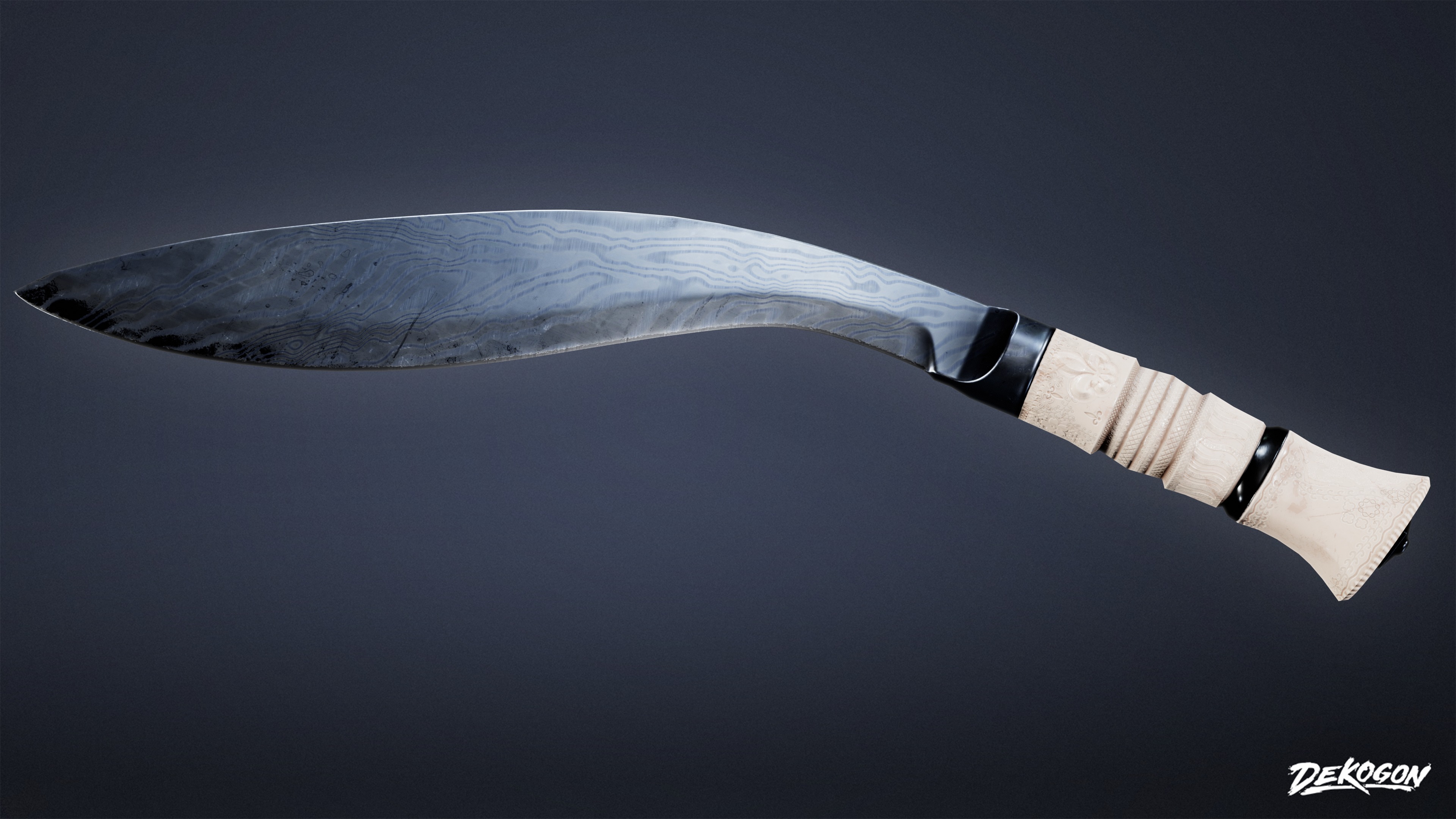 KNIVES - Knife Kukri 02 - LOW POLY Low-poly 3D model_6