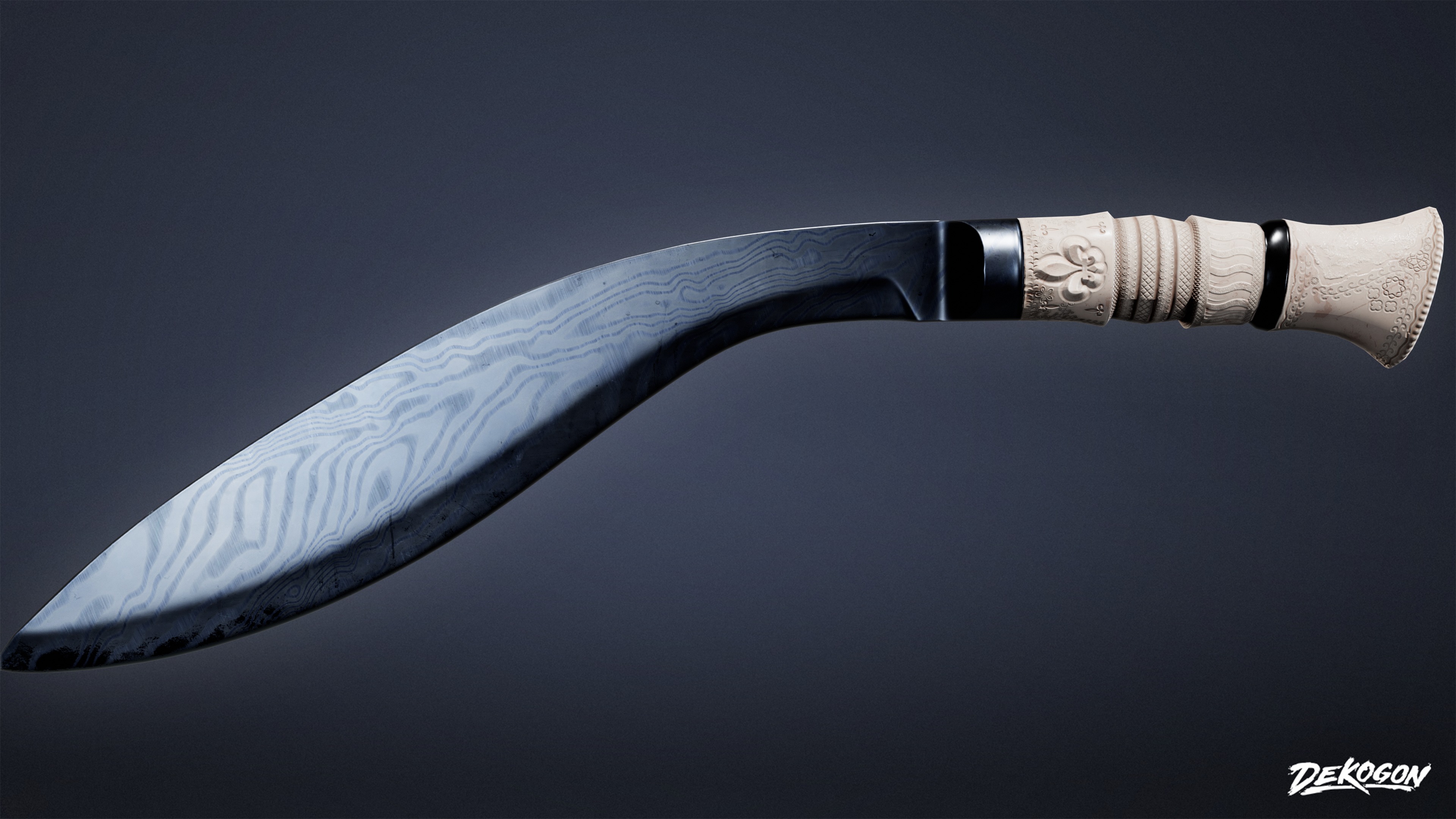 KNIVES - Knife Kukri 02 - LOW POLY Low-poly 3D model_3