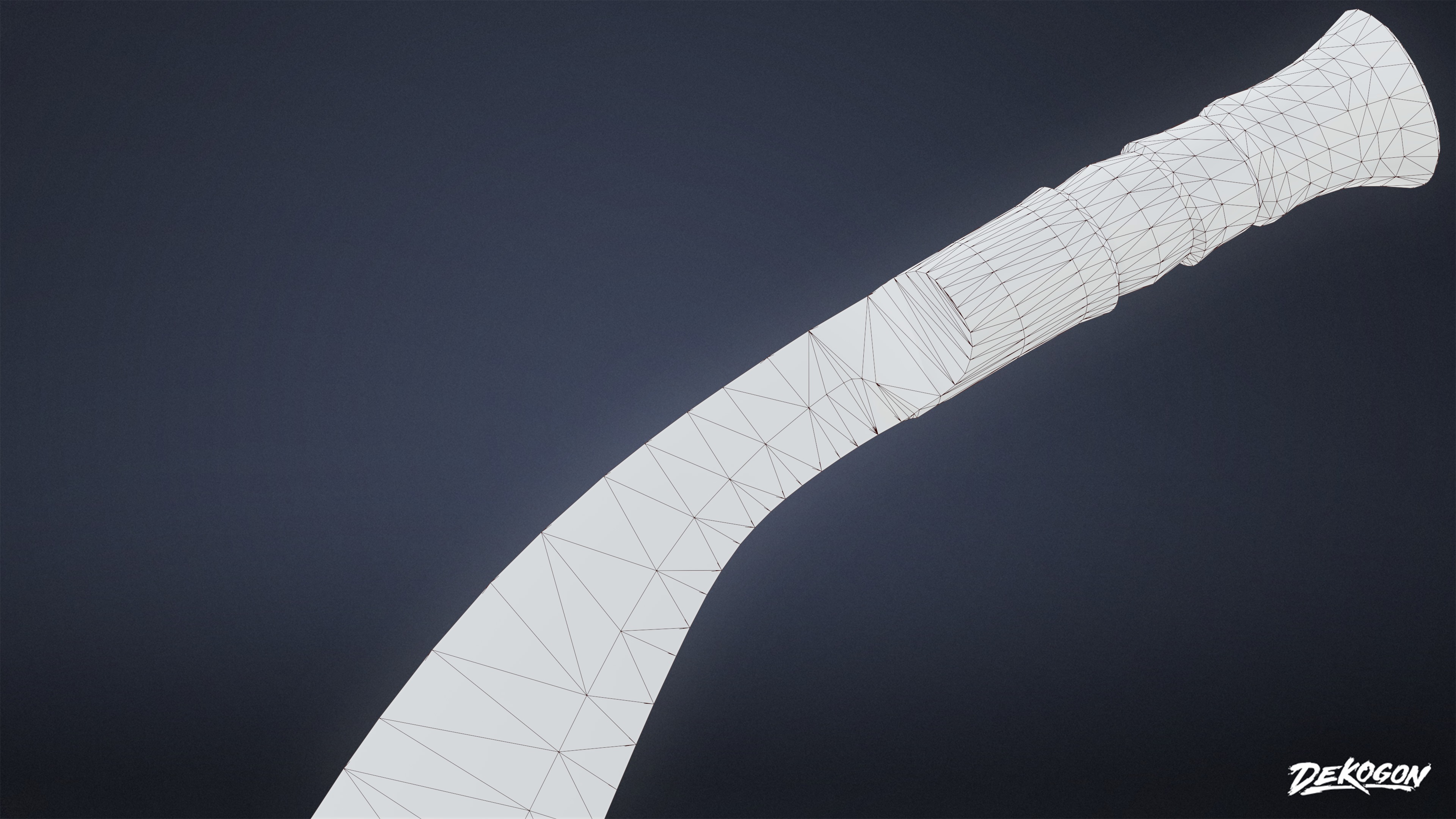 KNIVES - Knife Kukri 02 - LOW POLY Low-poly 3D model_9