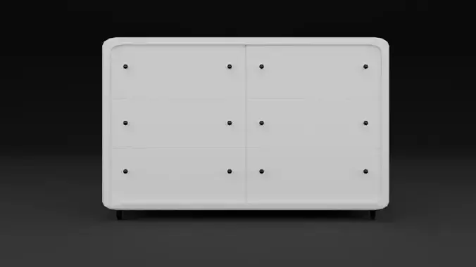 Wooden chest of drawers 09 3D model