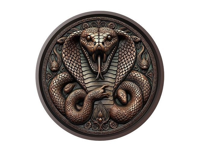 Python Animal Medallion 3D print model