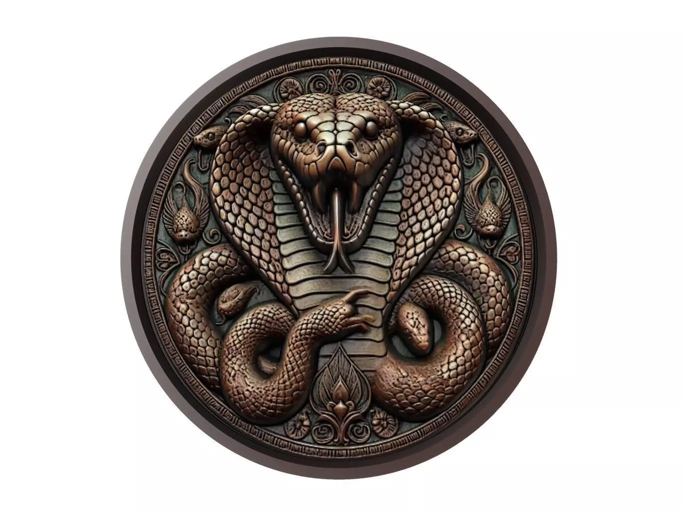 Python Animal Medallion 3D print model_0