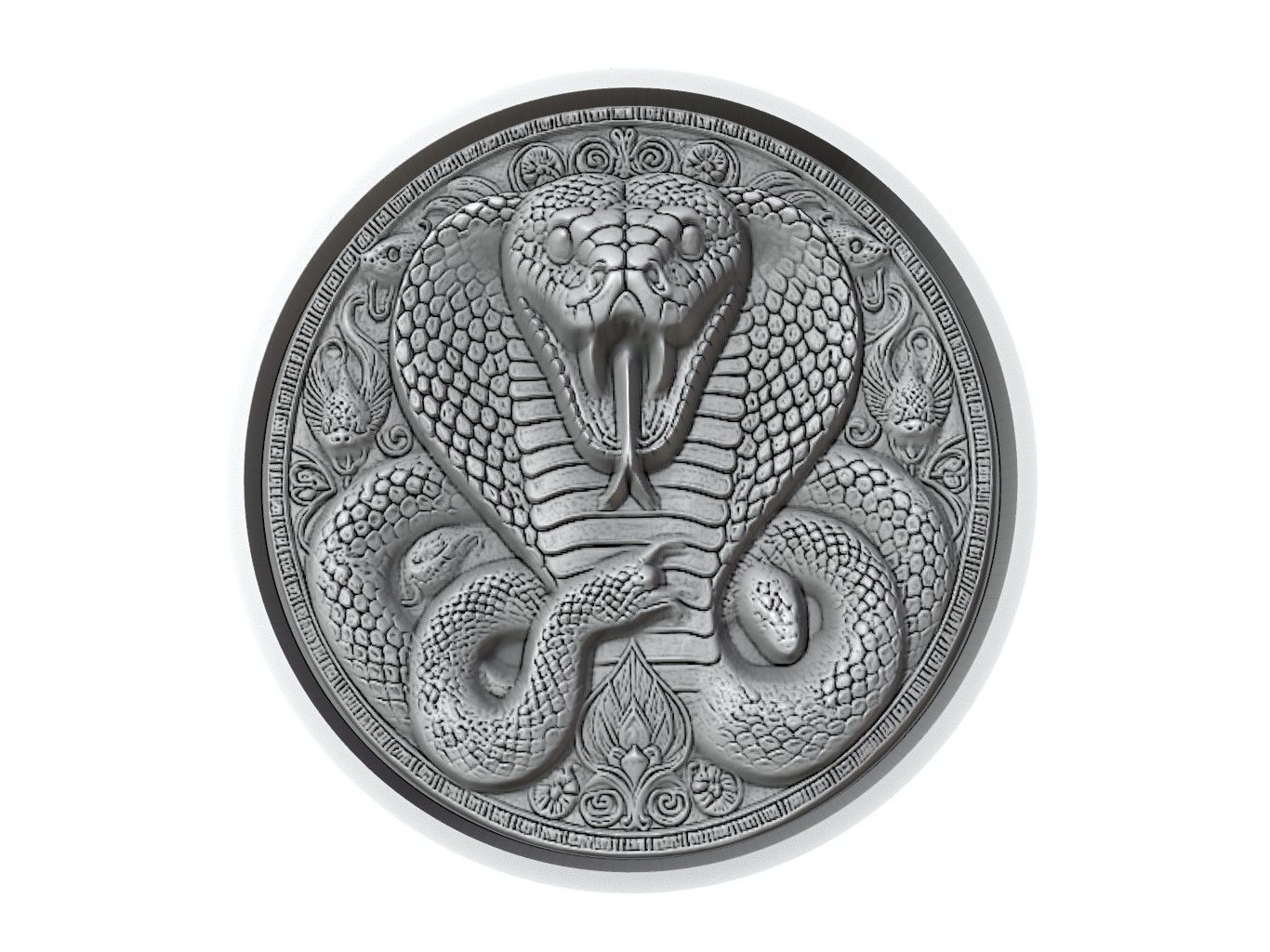 Python Animal Medallion 3D print model_2