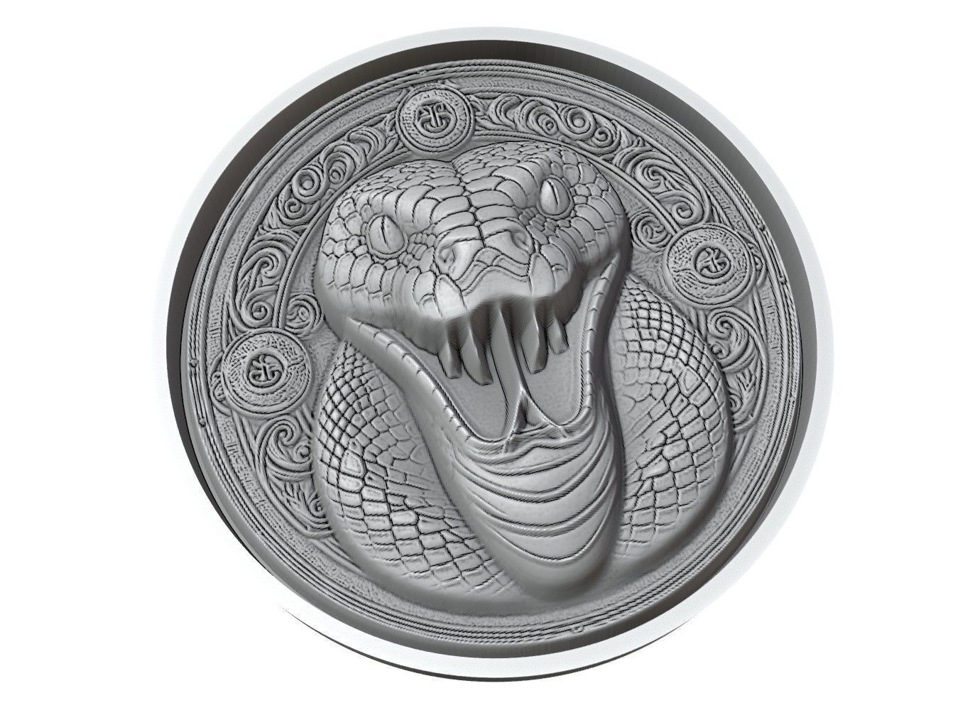 Python Animal Medallion 3D print model_3