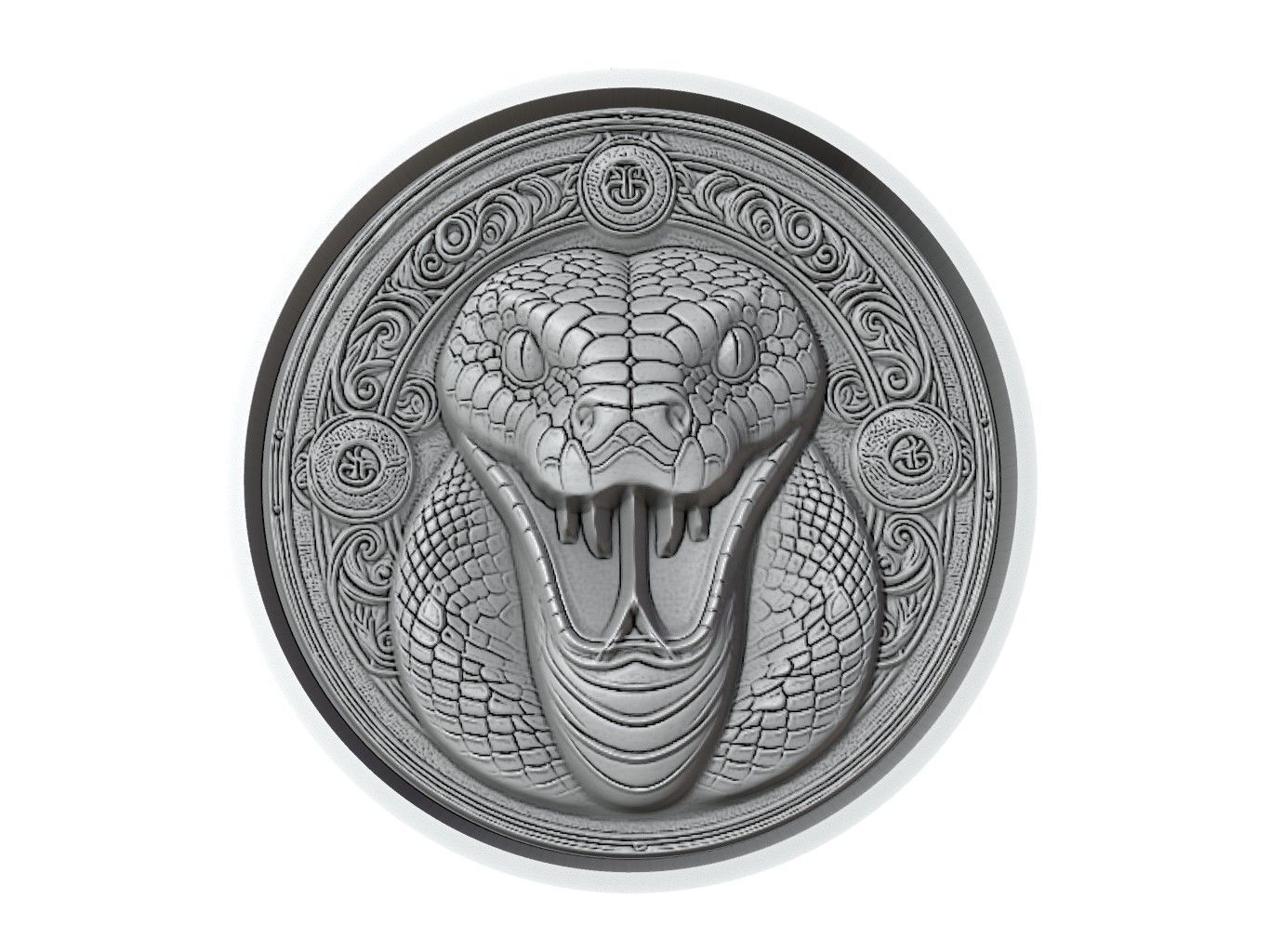 Python Animal Medallion 3D print model_2