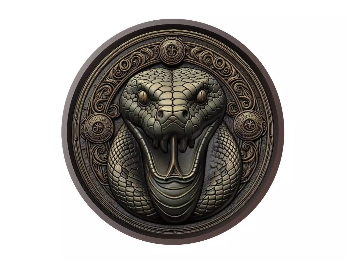 Python Animal Medallion 3D print model_0