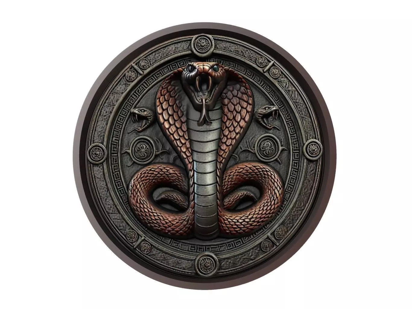 Viper Animal Medallion 3D print model_0