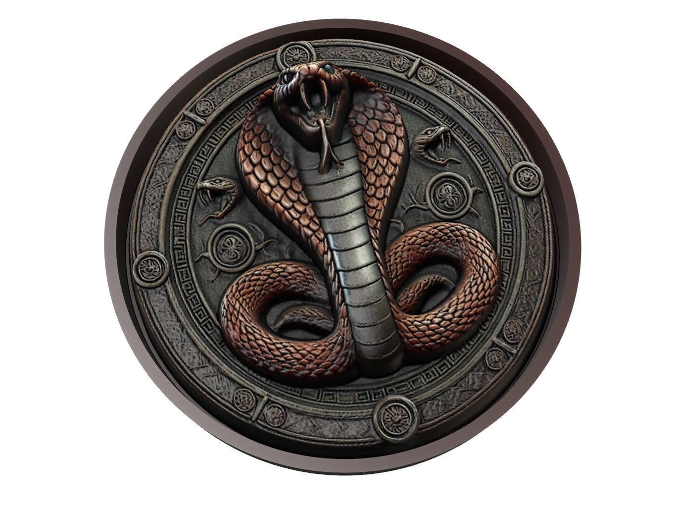 Viper Animal Medallion 3D print model_1