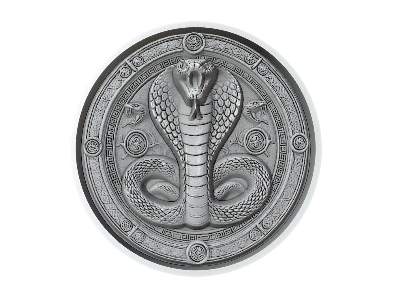 Viper Animal Medallion 3D print model_2