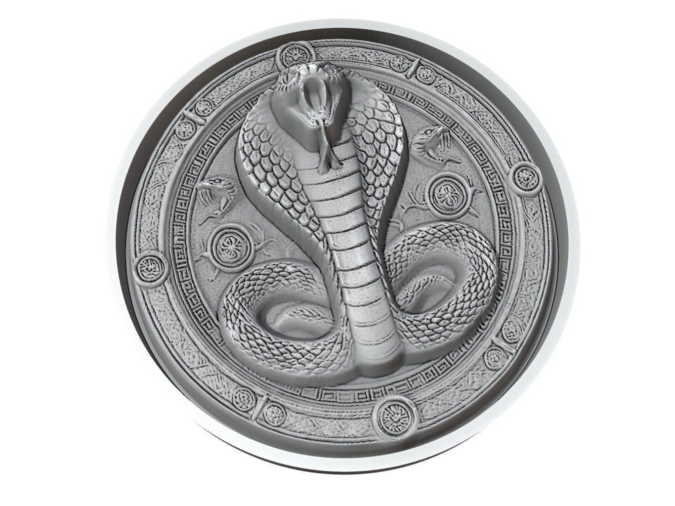 Viper Animal Medallion 3D print model_3