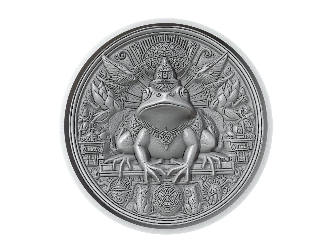 Toad Animal Medallion 3D print model_2
