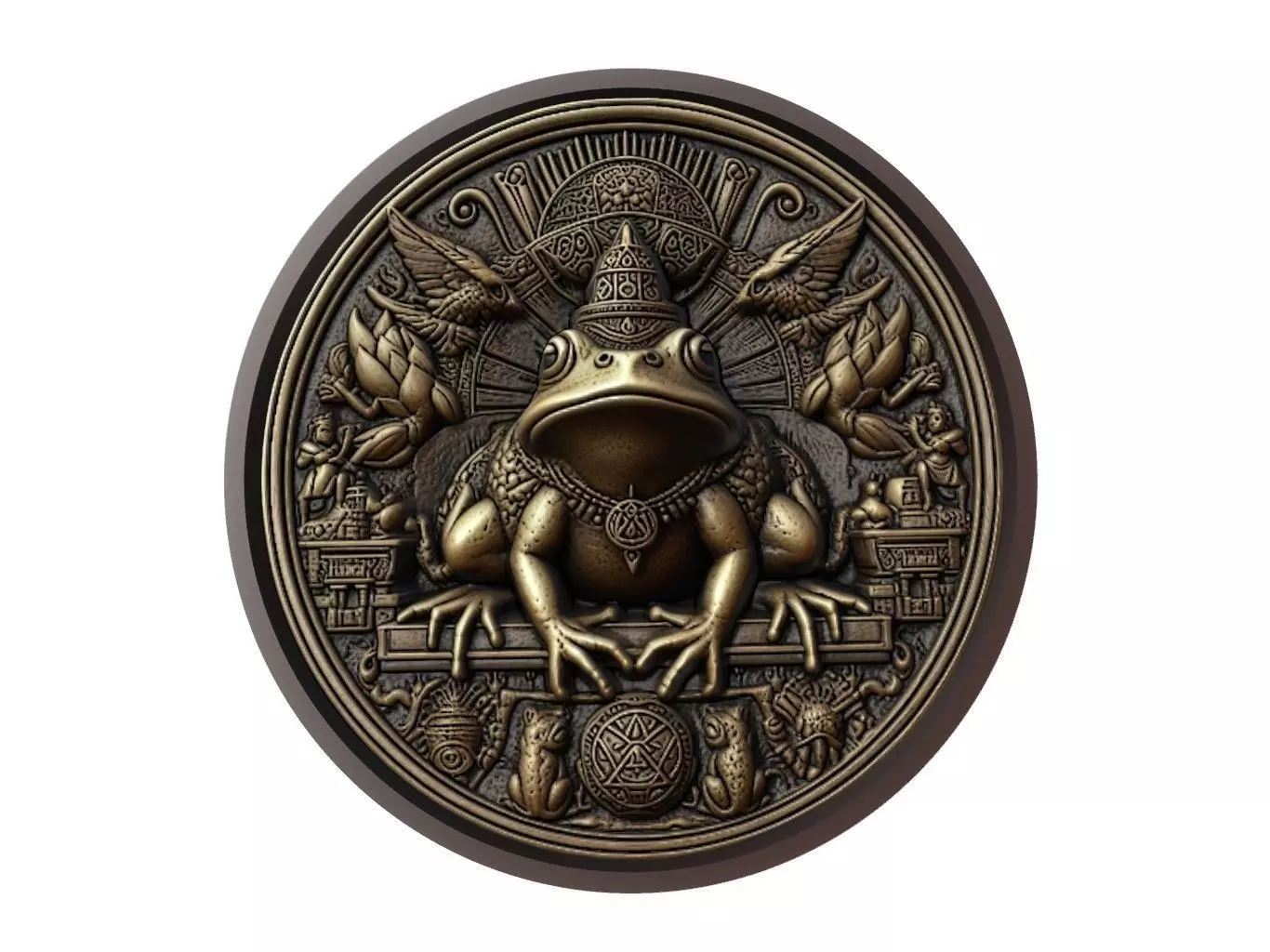 Toad Animal Medallion 3D print model_0