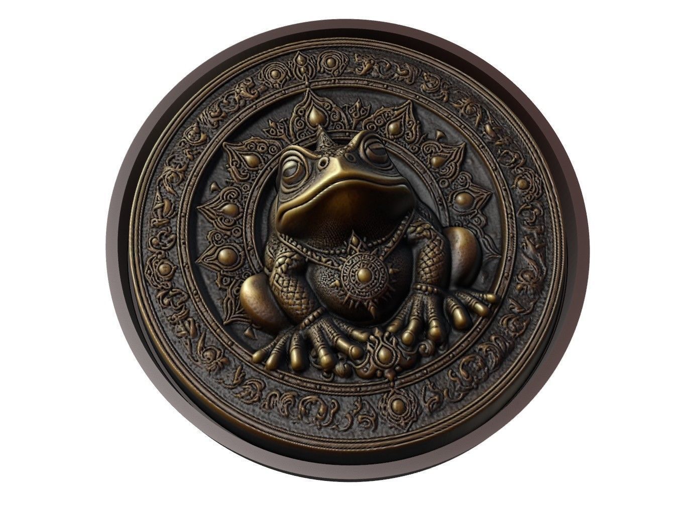 Toad Animal Medallion 3D print model_1