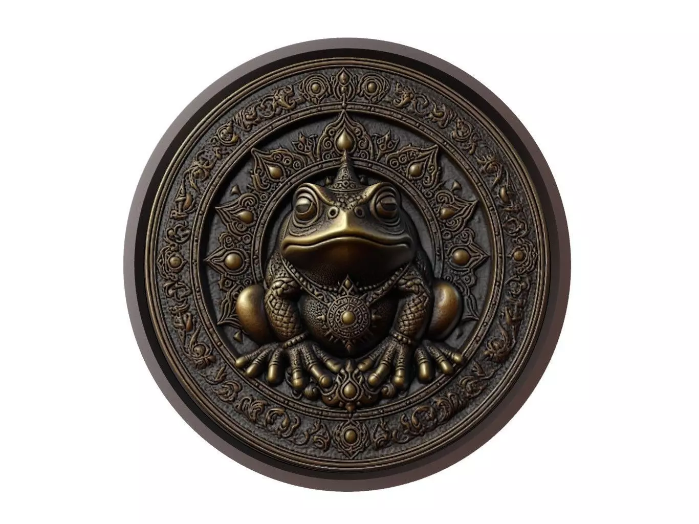 Toad Animal Medallion 3D print model_0