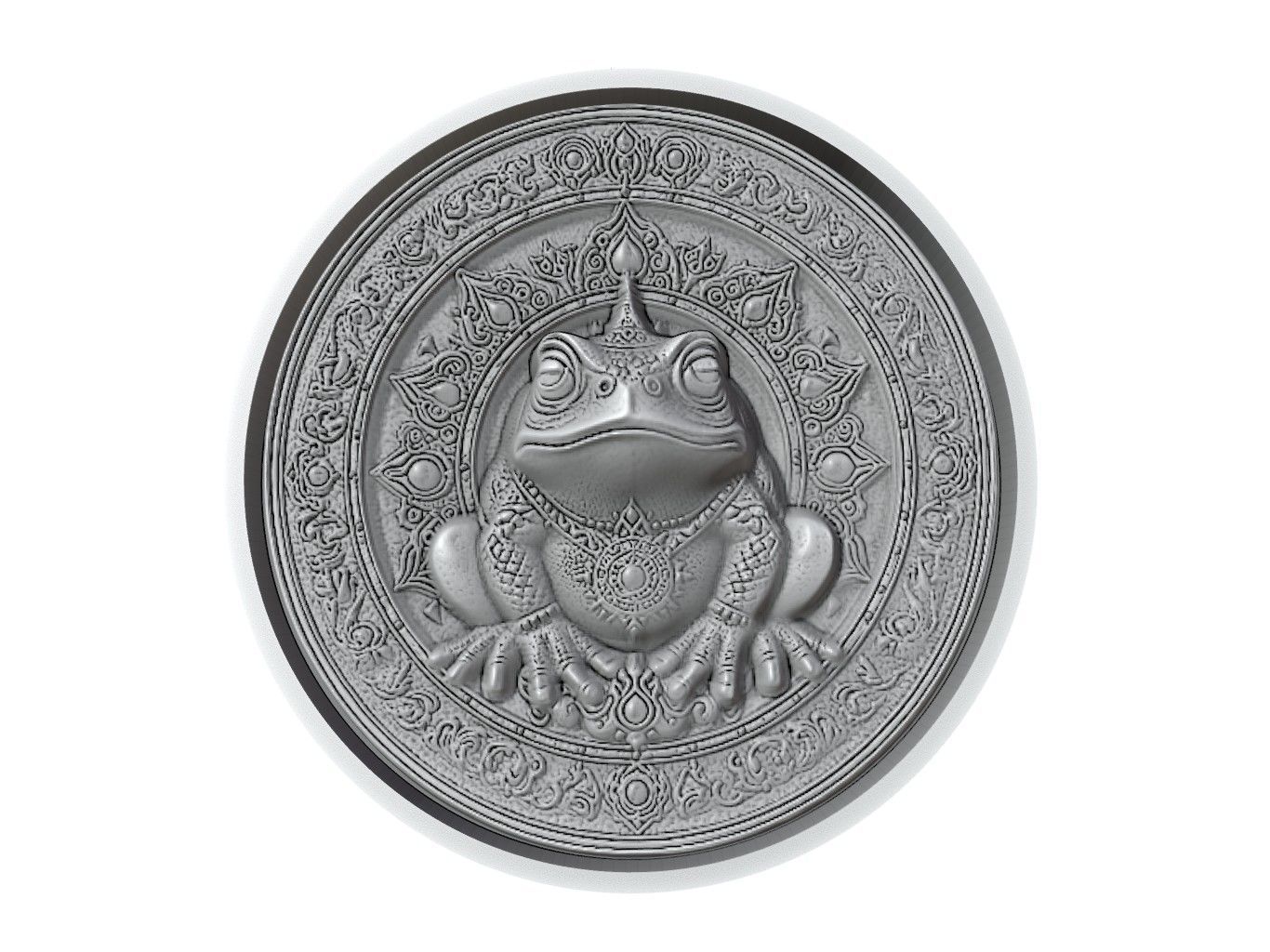 Toad Animal Medallion 3D print model_2