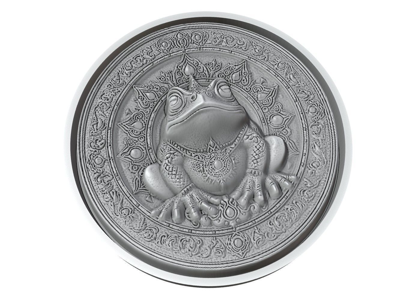 Toad Animal Medallion 3D print model_3