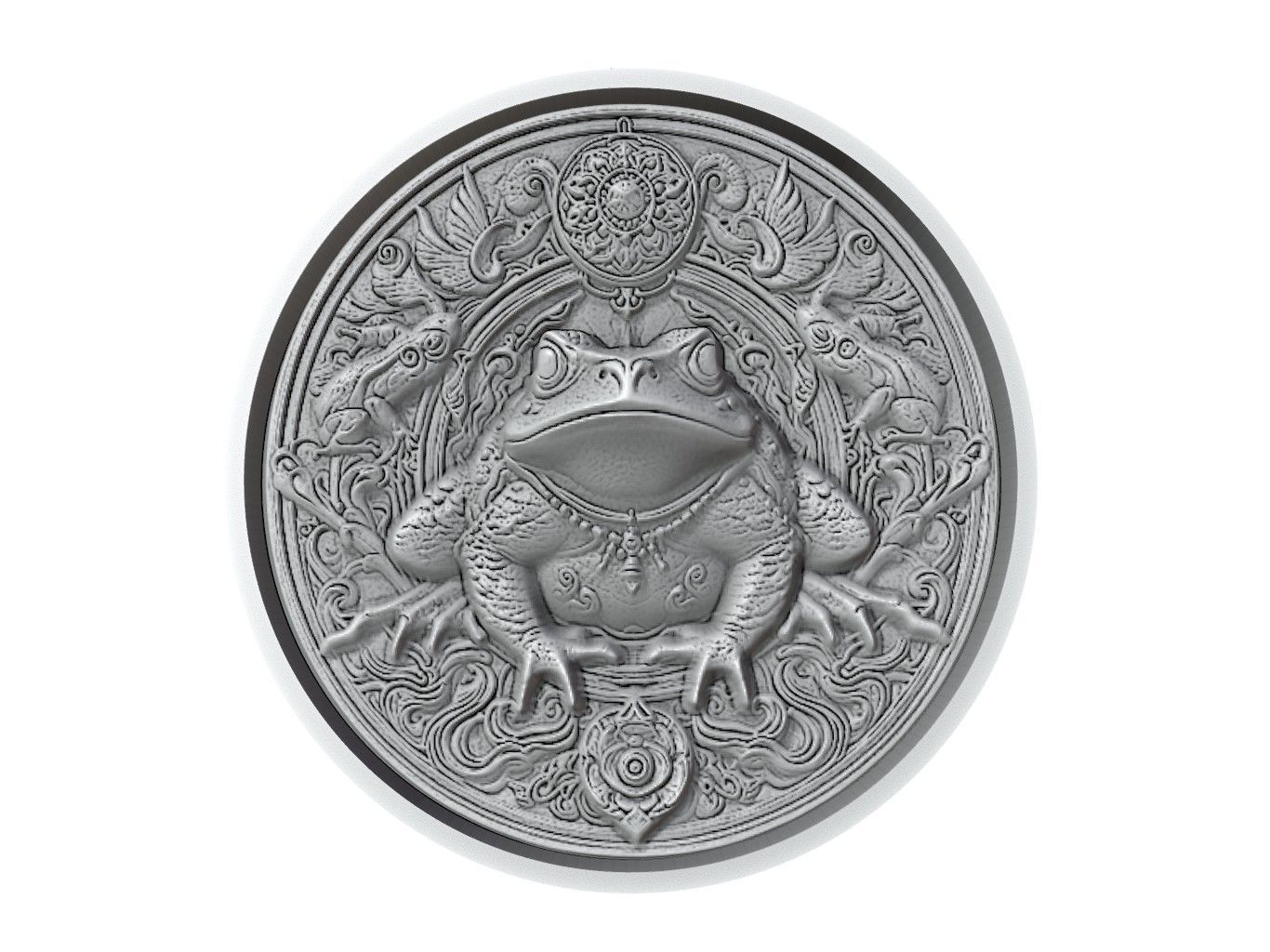 Toad Animal Medallion 3D print model_2