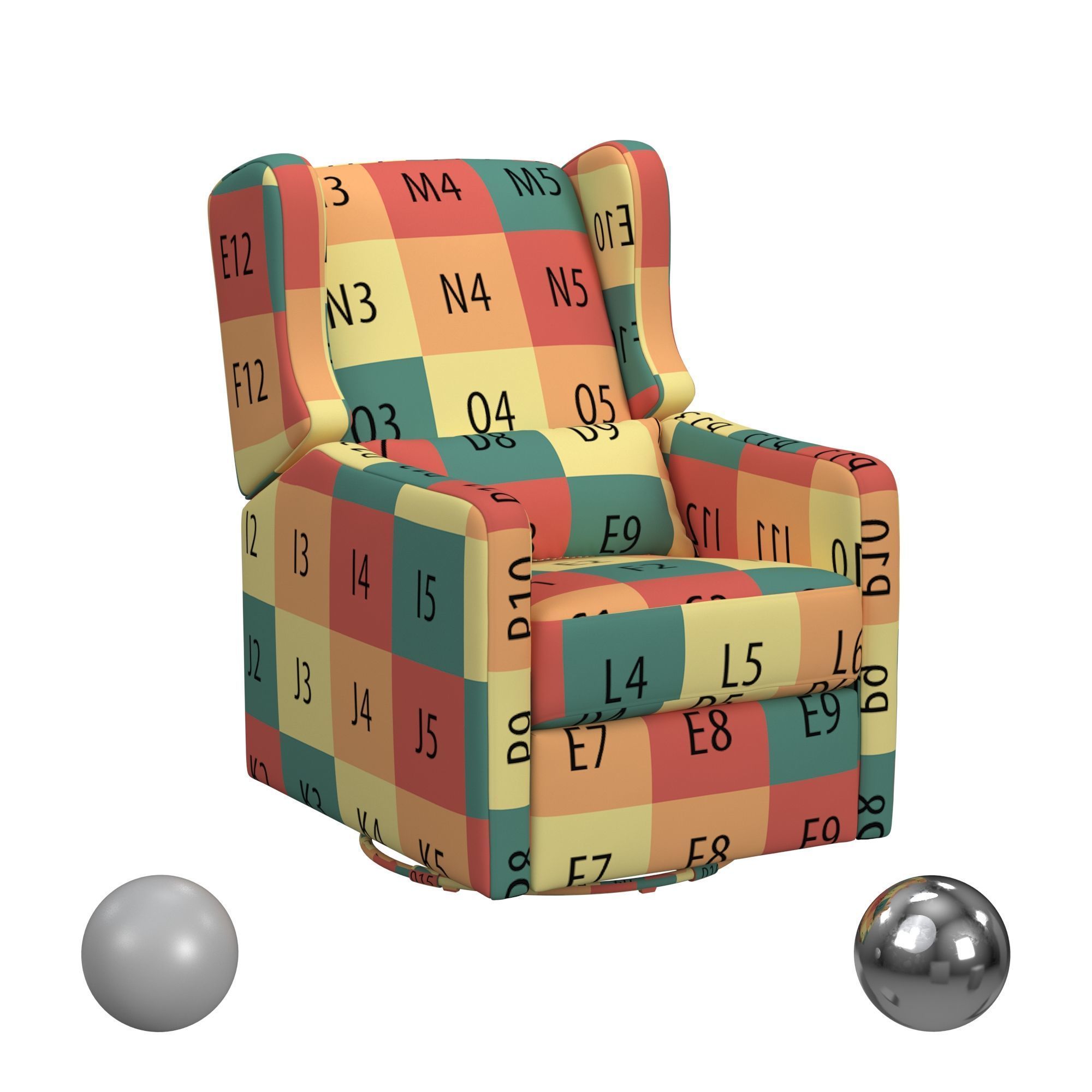 Arlo Recliner And Swivel Glider In Performance Cream 3D model_3