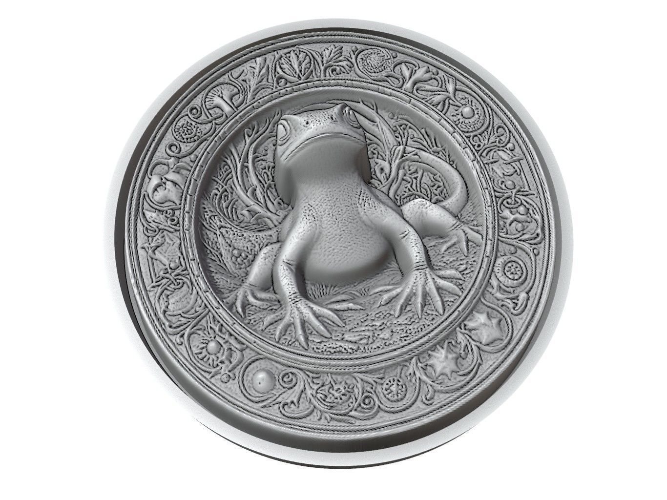 Newt Animal Medallion 3D print model_3