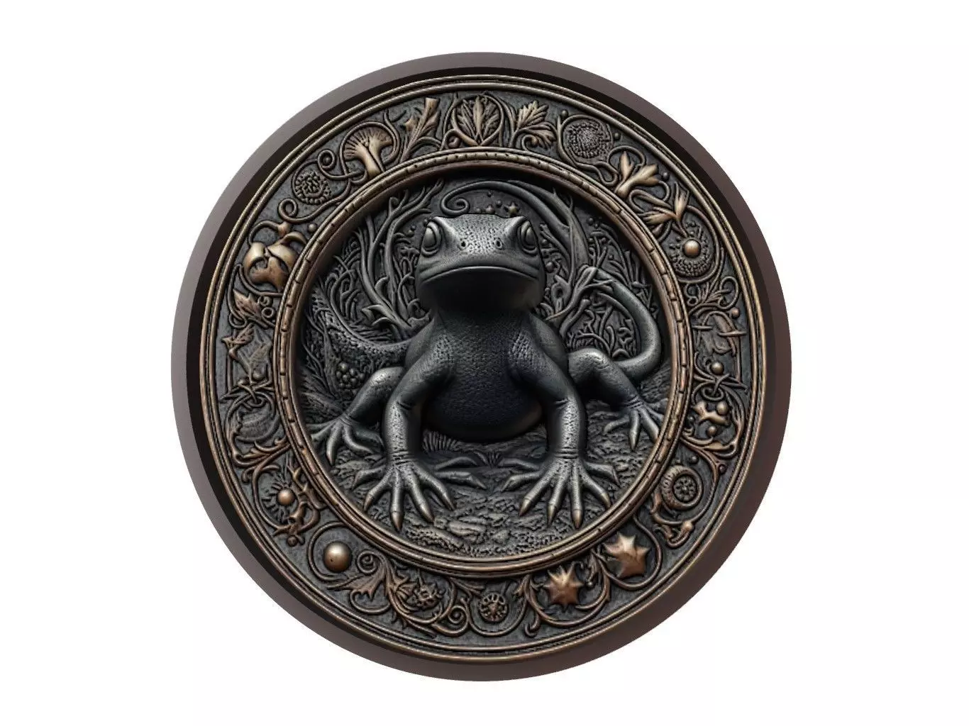 Newt Animal Medallion 3D print model_0