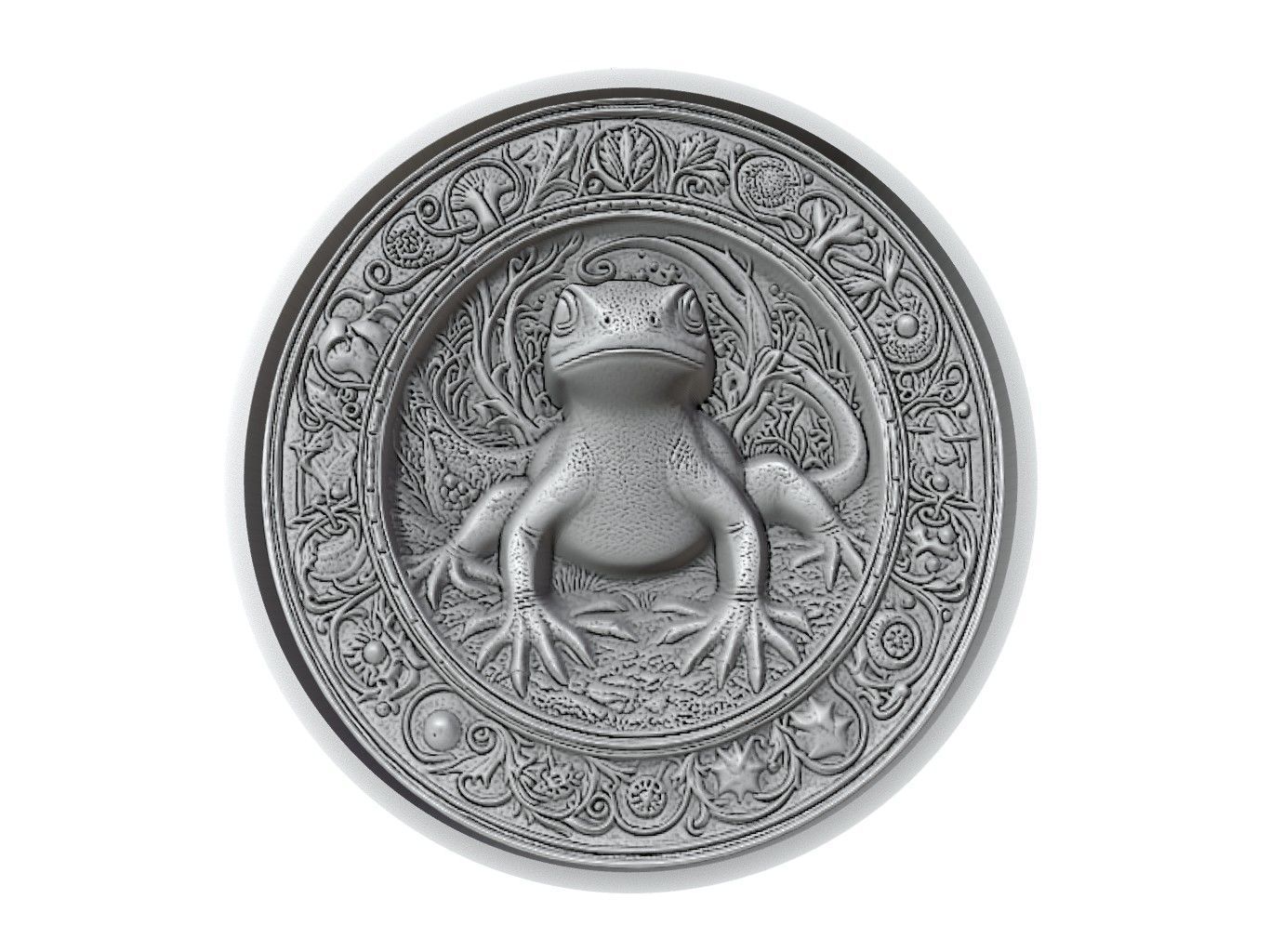 Newt Animal Medallion 3D print model_2