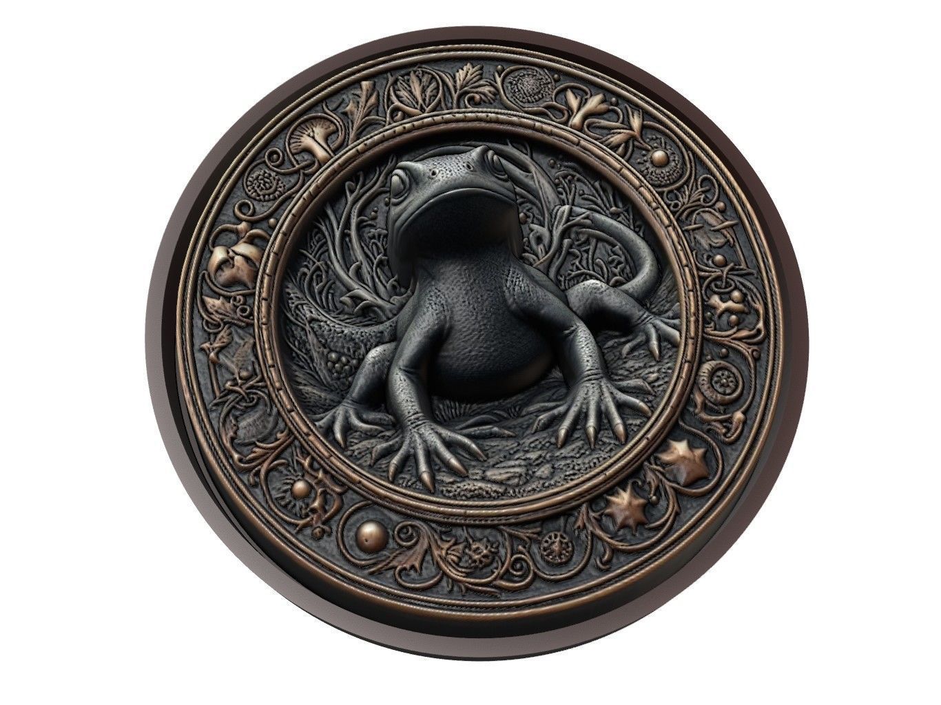 Newt Animal Medallion 3D print model_1