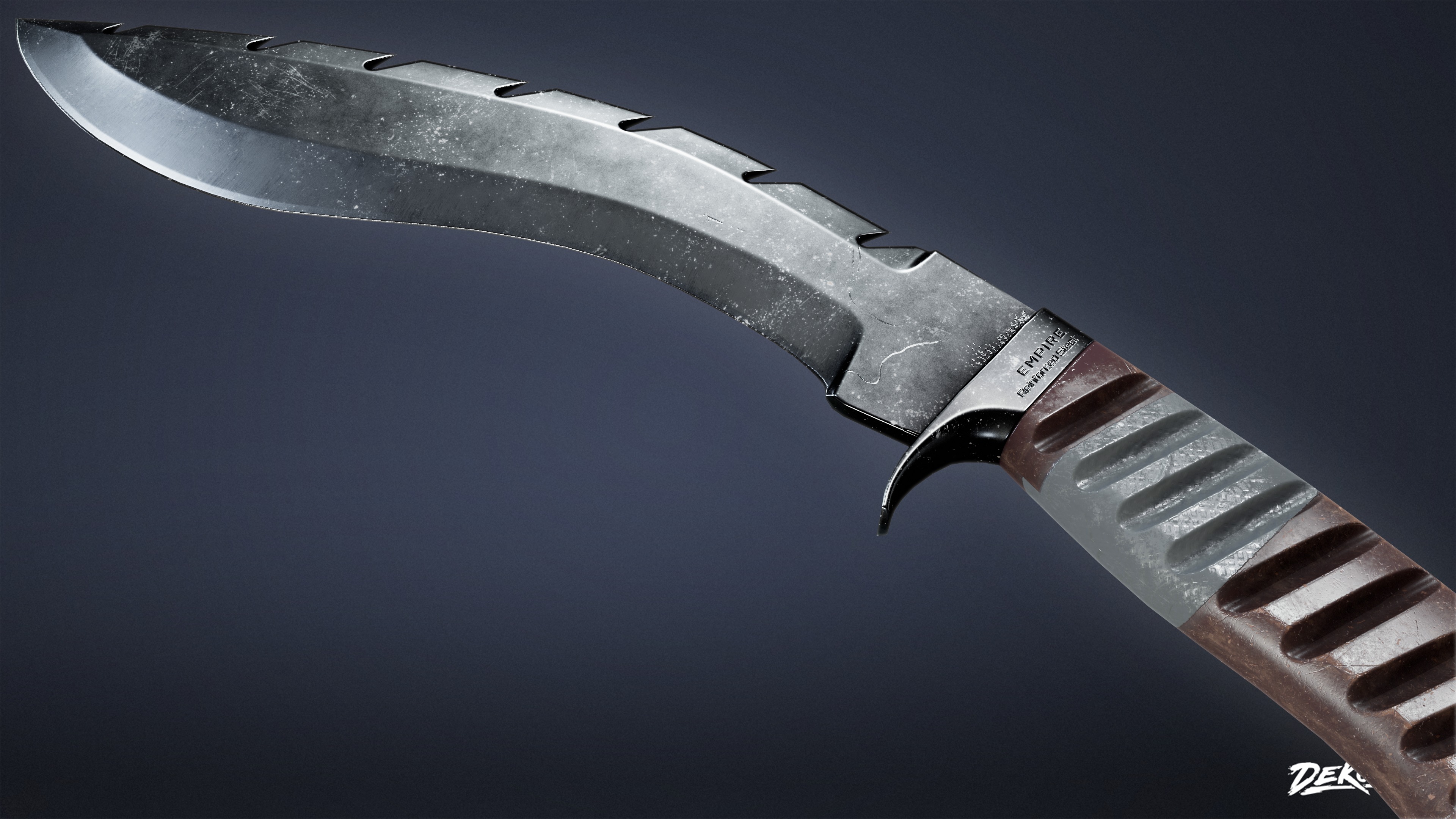 KNIVES - Knife Kukri 04 - LOW POLY Low-poly 3D model_6