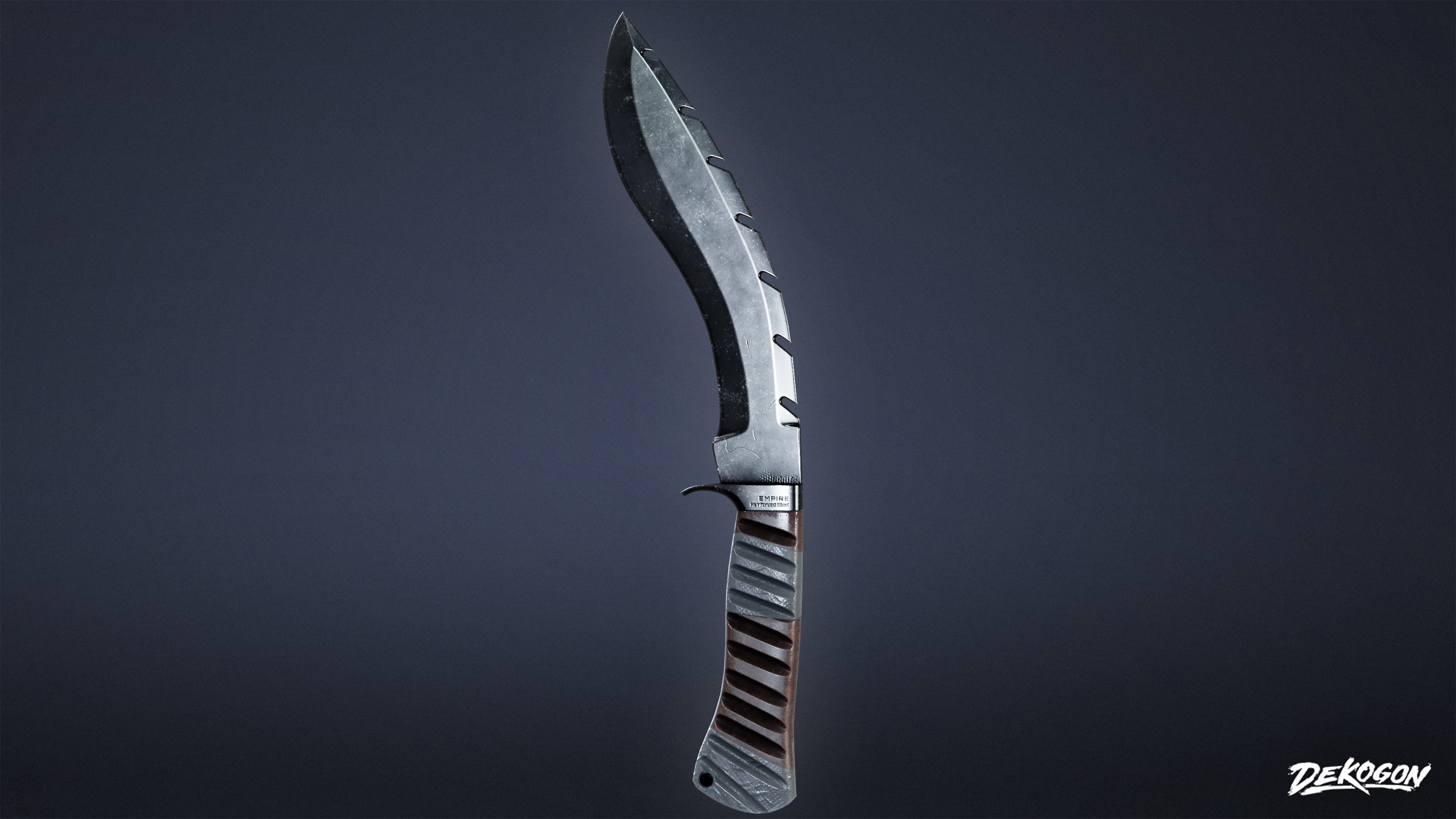 KNIVES - Knife Kukri 04 - LOW POLY Low-poly 3D model_2
