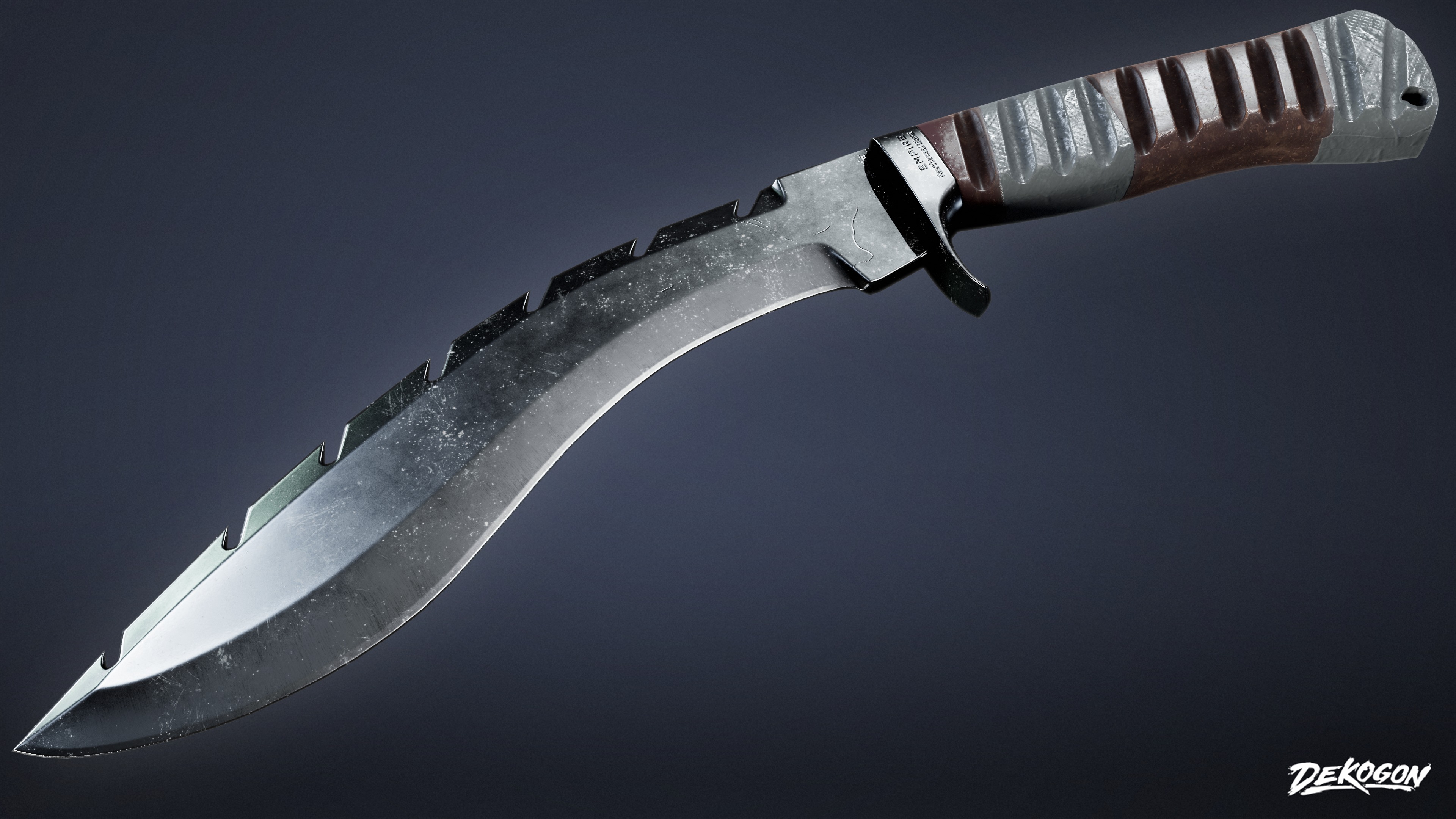 KNIVES - Knife Kukri 04 - LOW POLY Low-poly 3D model_5