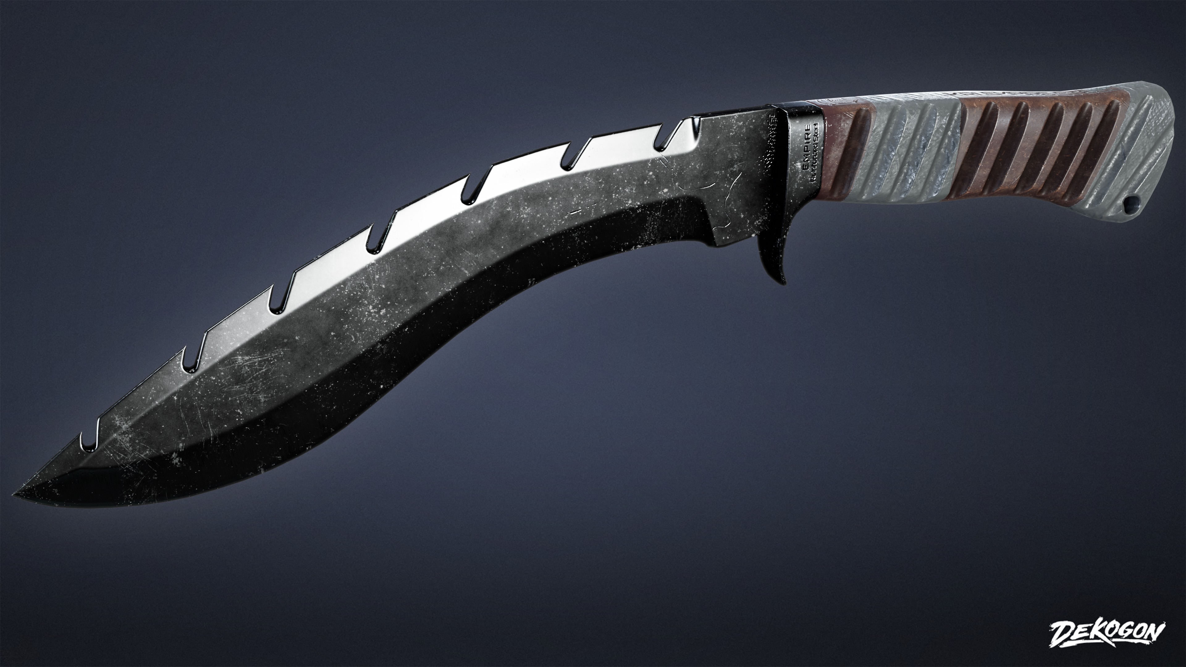 KNIVES - Knife Kukri 04 - LOW POLY Low-poly 3D model_4