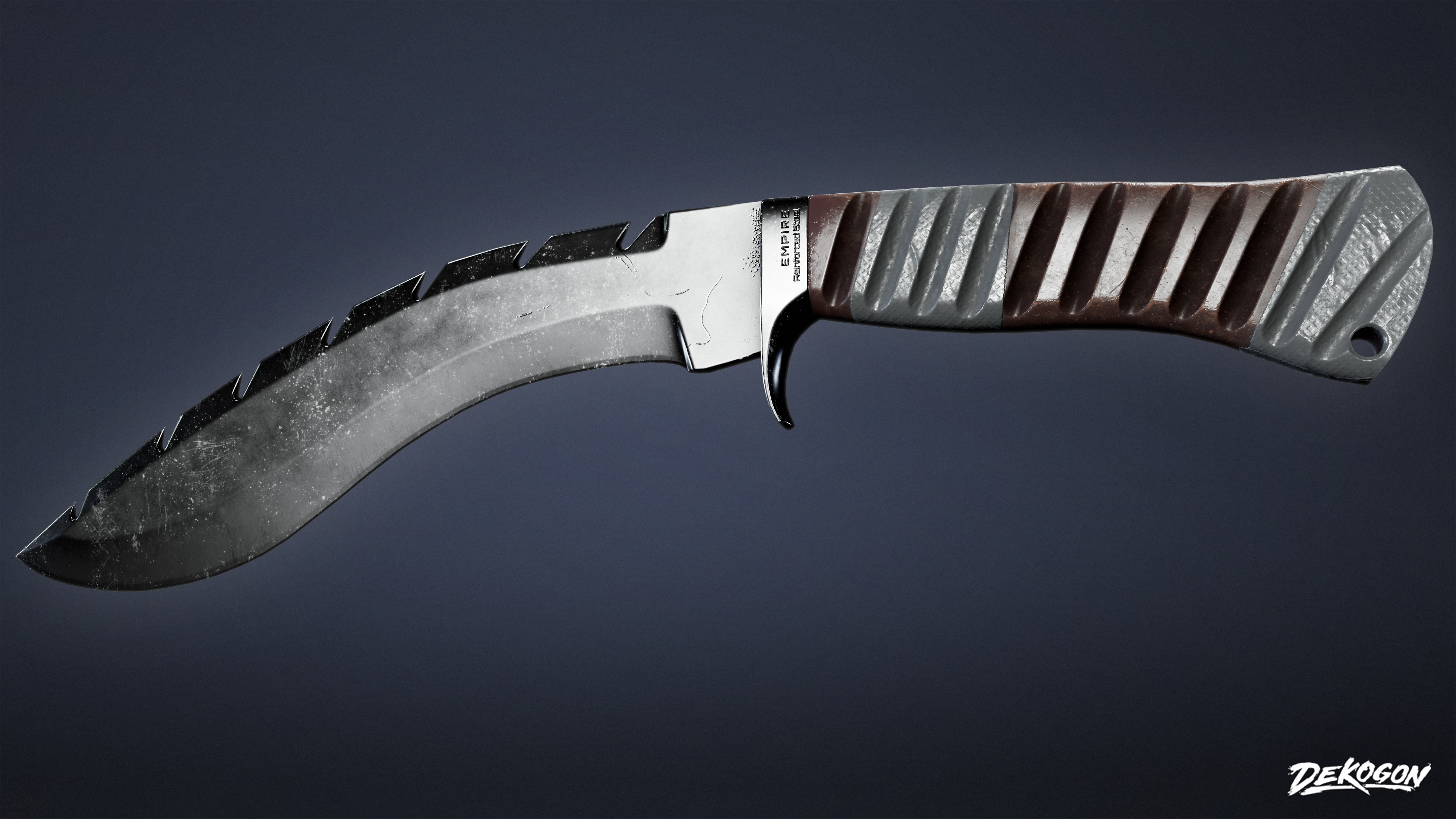 KNIVES - Knife Kukri 04 - LOW POLY Low-poly 3D model_3