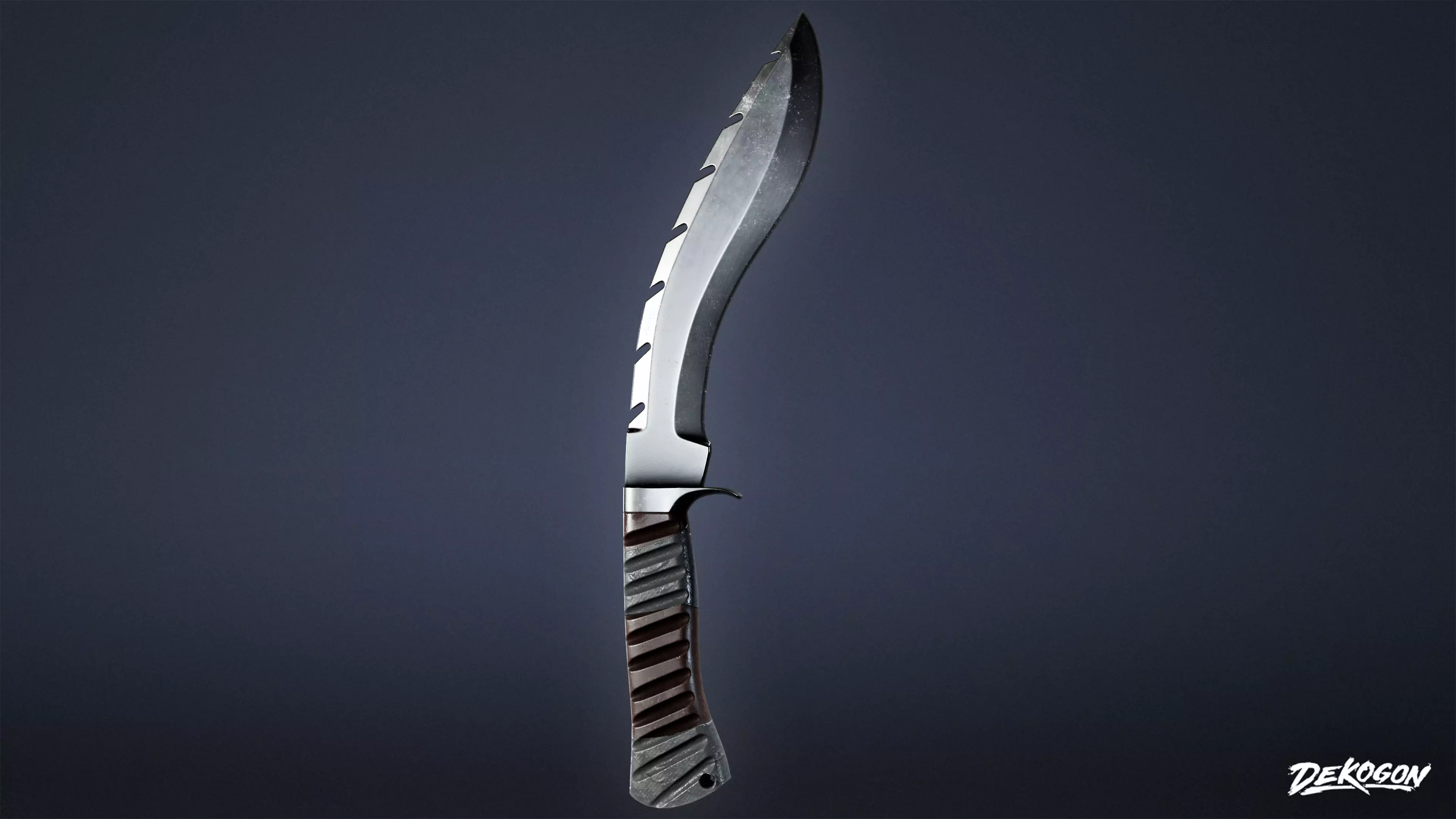KNIVES - Knife Kukri 04 - LOW POLY Low-poly 3D model_0