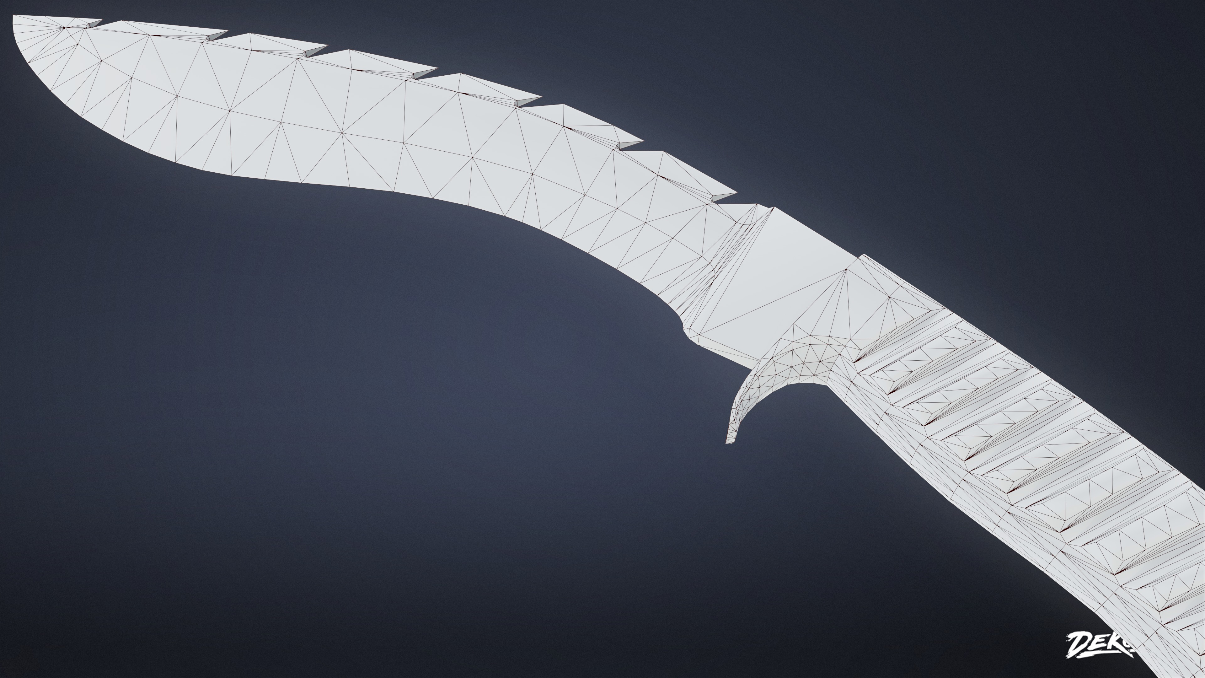 KNIVES - Knife Kukri 04 - LOW POLY Low-poly 3D model_7