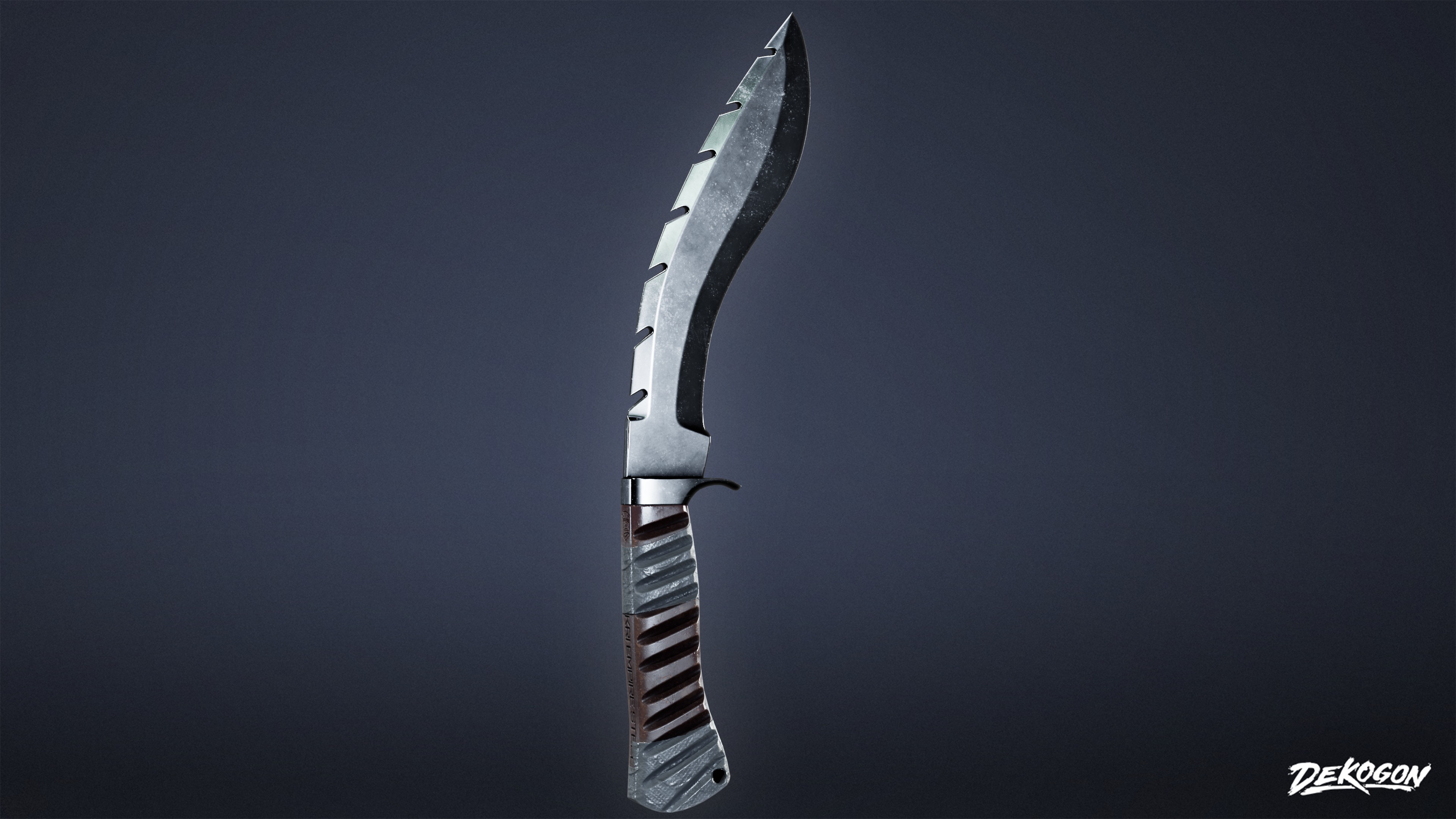 KNIVES - Knife Kukri 04 - LOW POLY Low-poly 3D model_1