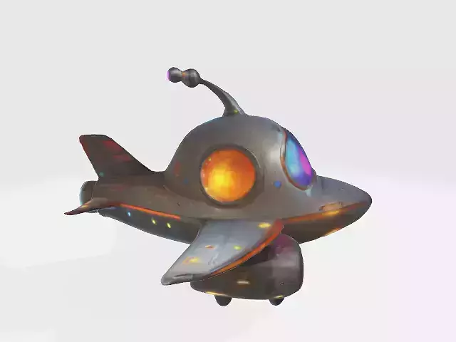 Cartoon lowpoly spaceship