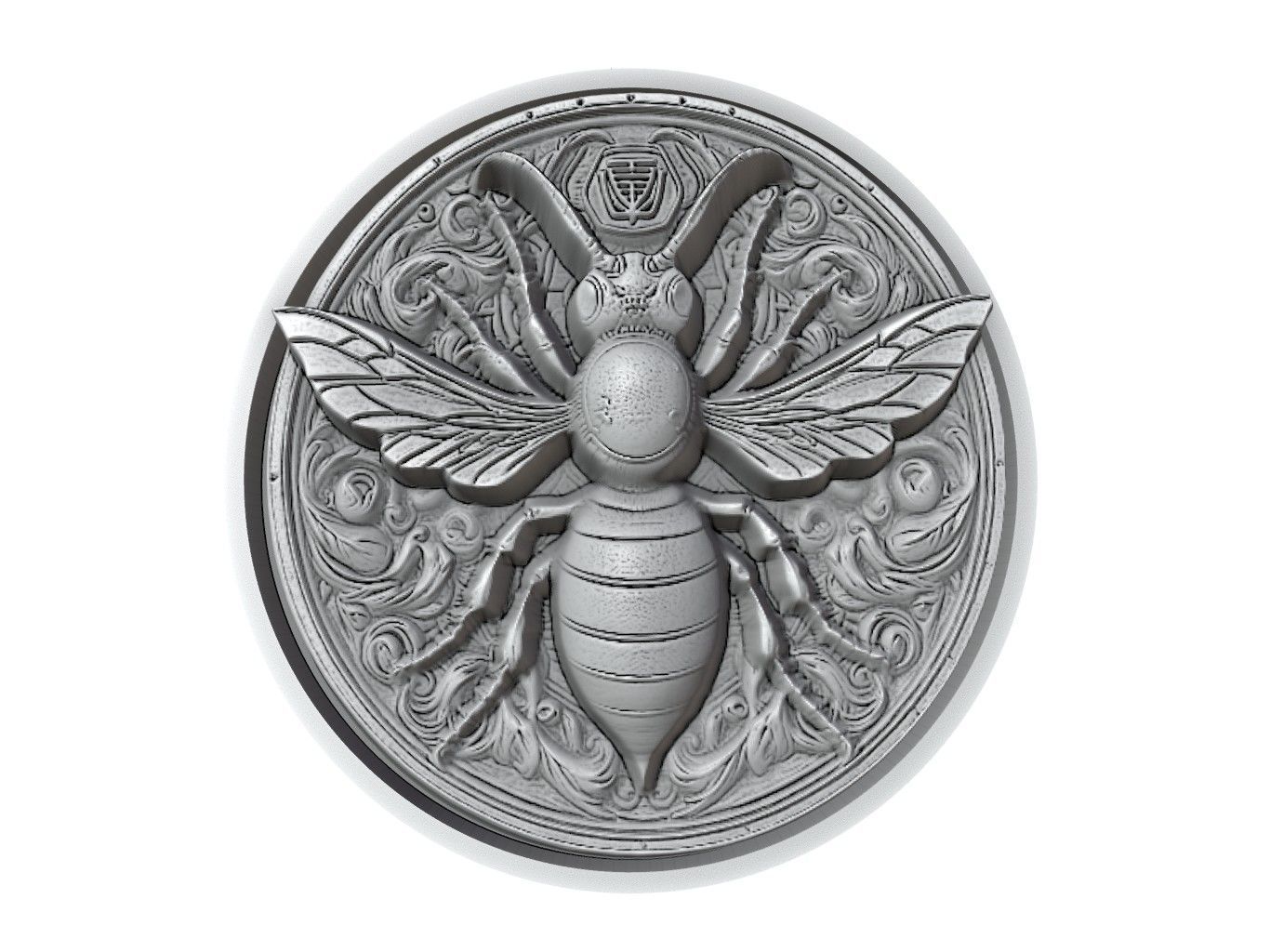 Hornet Animal Medallion 3D print model_2