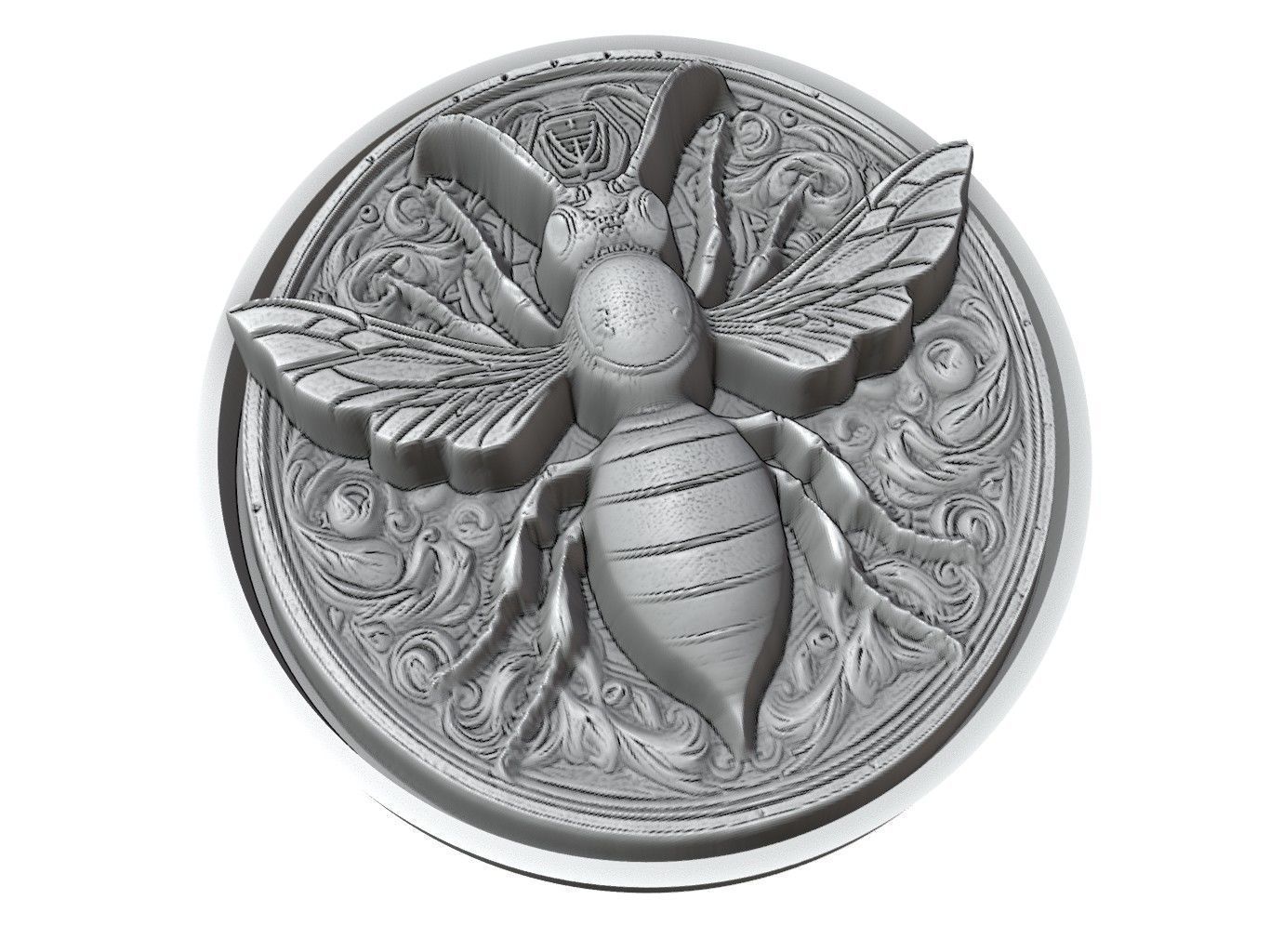 Hornet Animal Medallion 3D print model_3