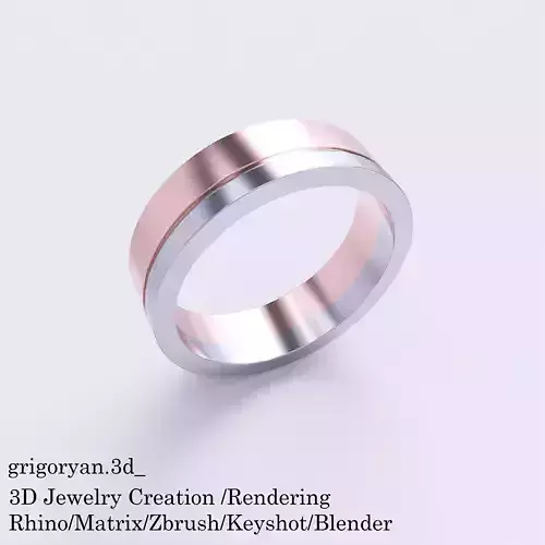 Mens ring consisting of 2 different parts