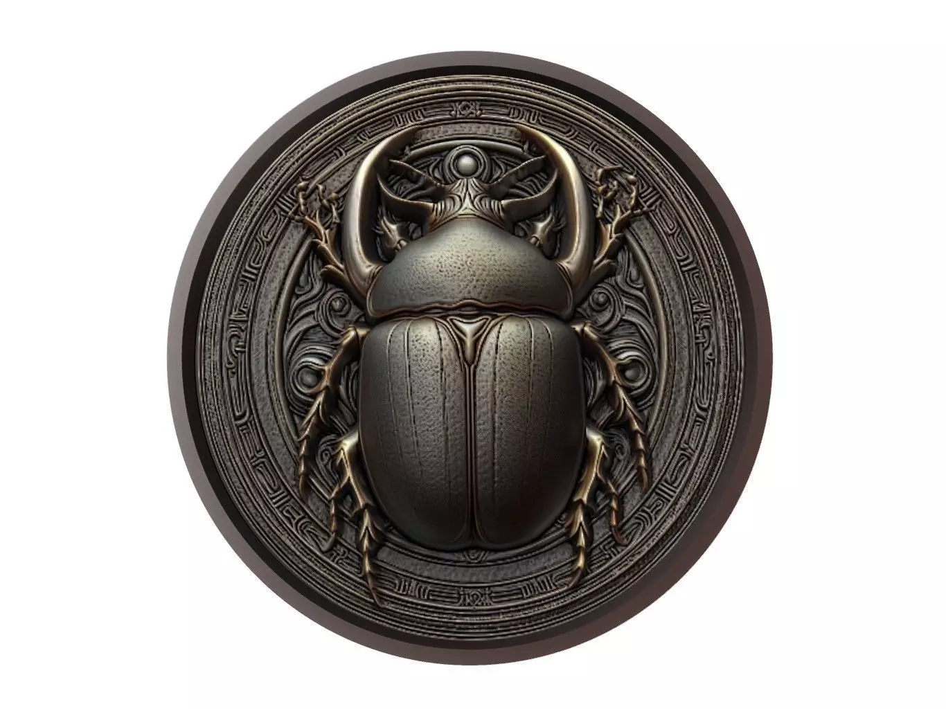 Beetle Animal Medallion 3D print model_0