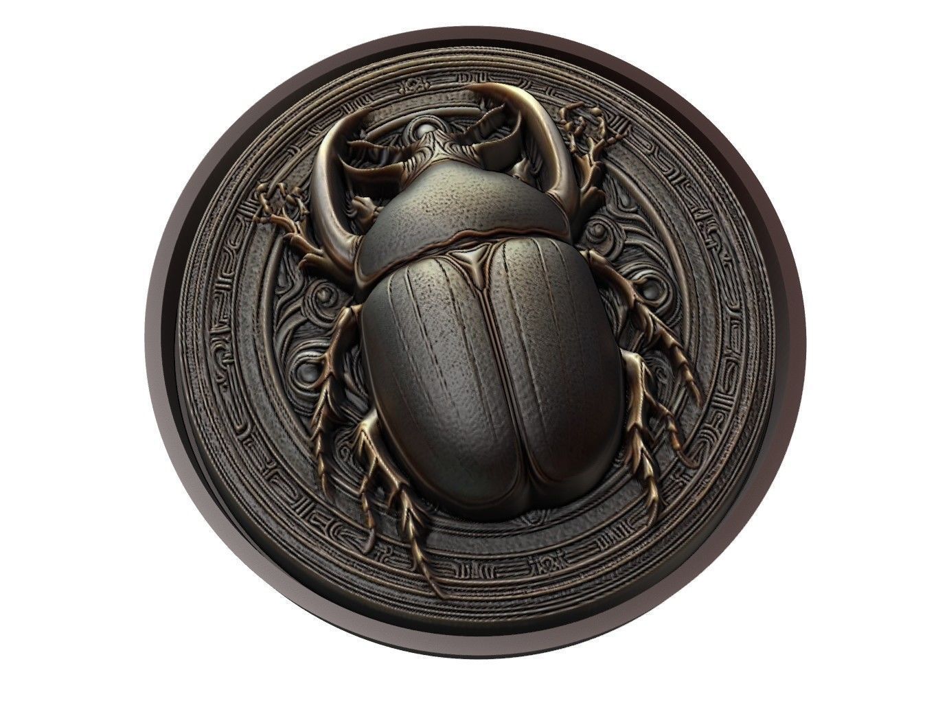Beetle Animal Medallion 3D print model_1