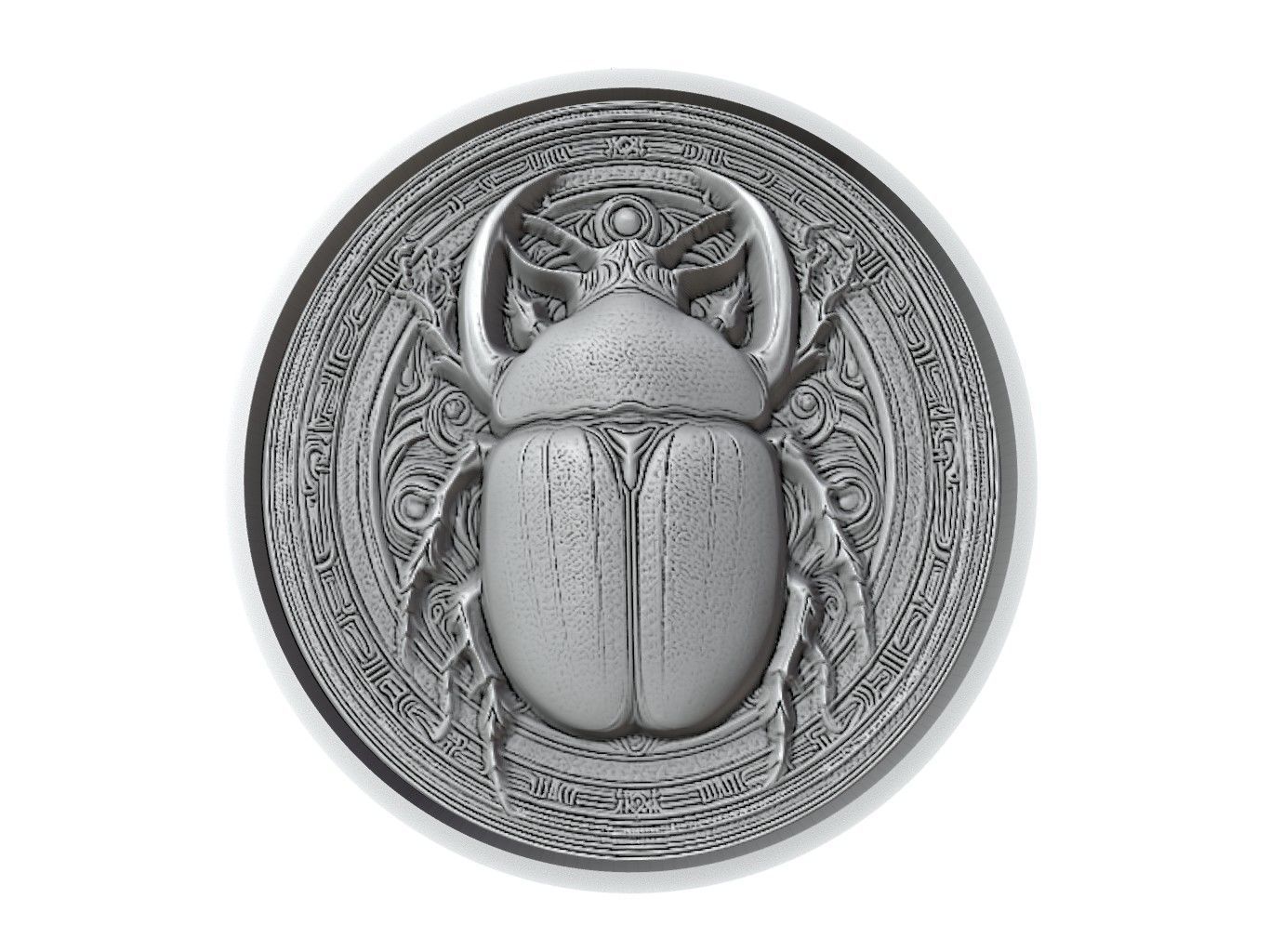 Beetle Animal Medallion 3D print model_2