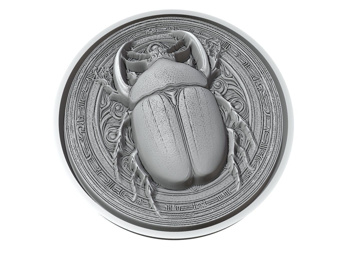 Beetle Animal Medallion 3D print model_3