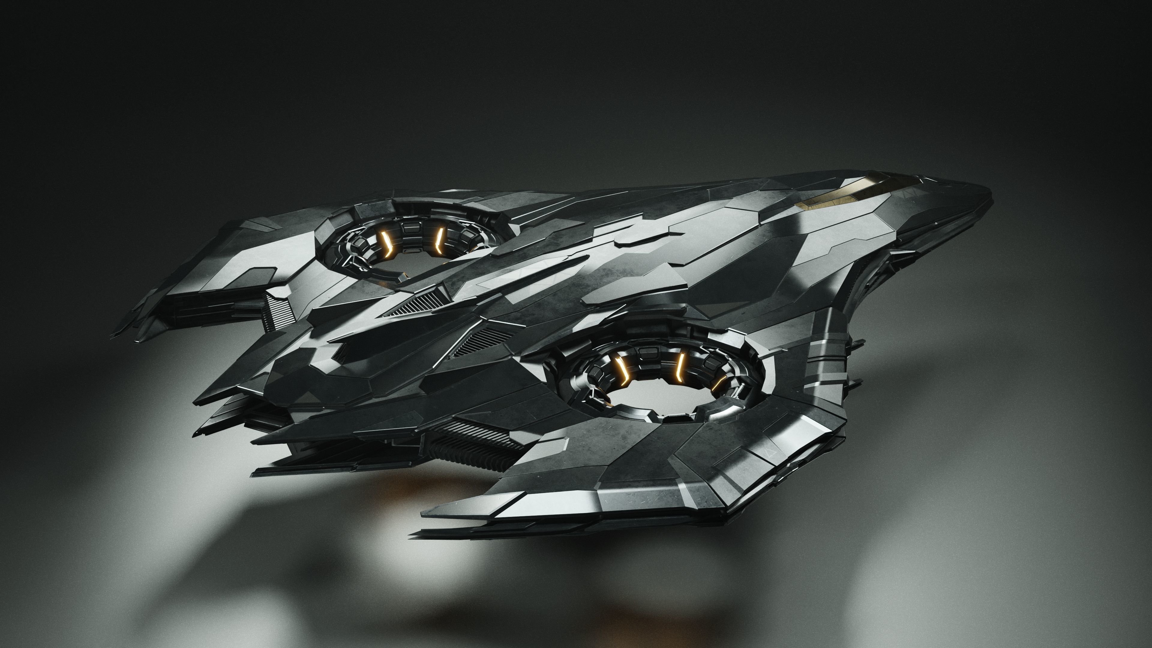 Sci Fi Spaceship Low-poly 3D model_1