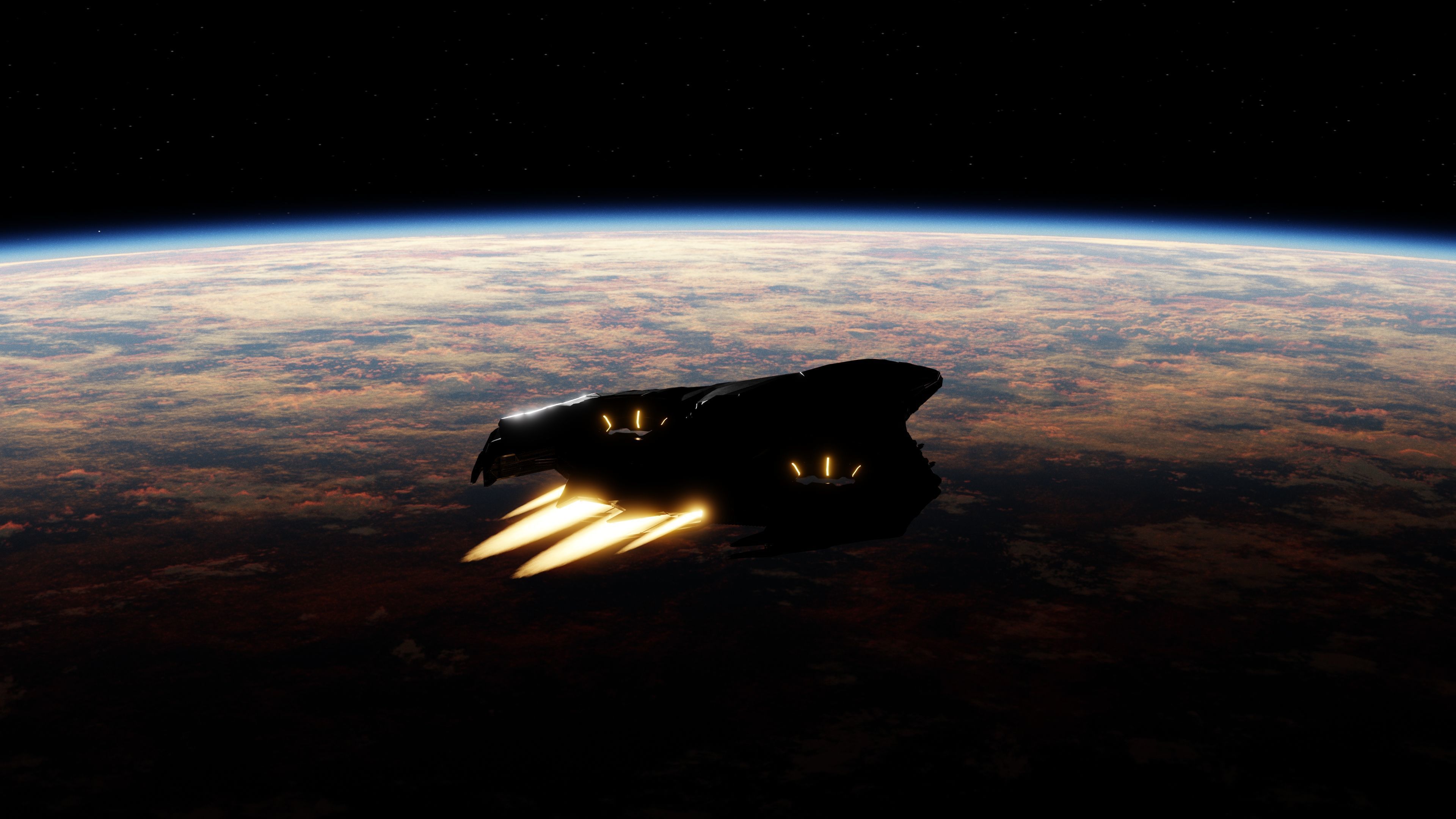 Sci Fi Spaceship Low-poly 3D model_6