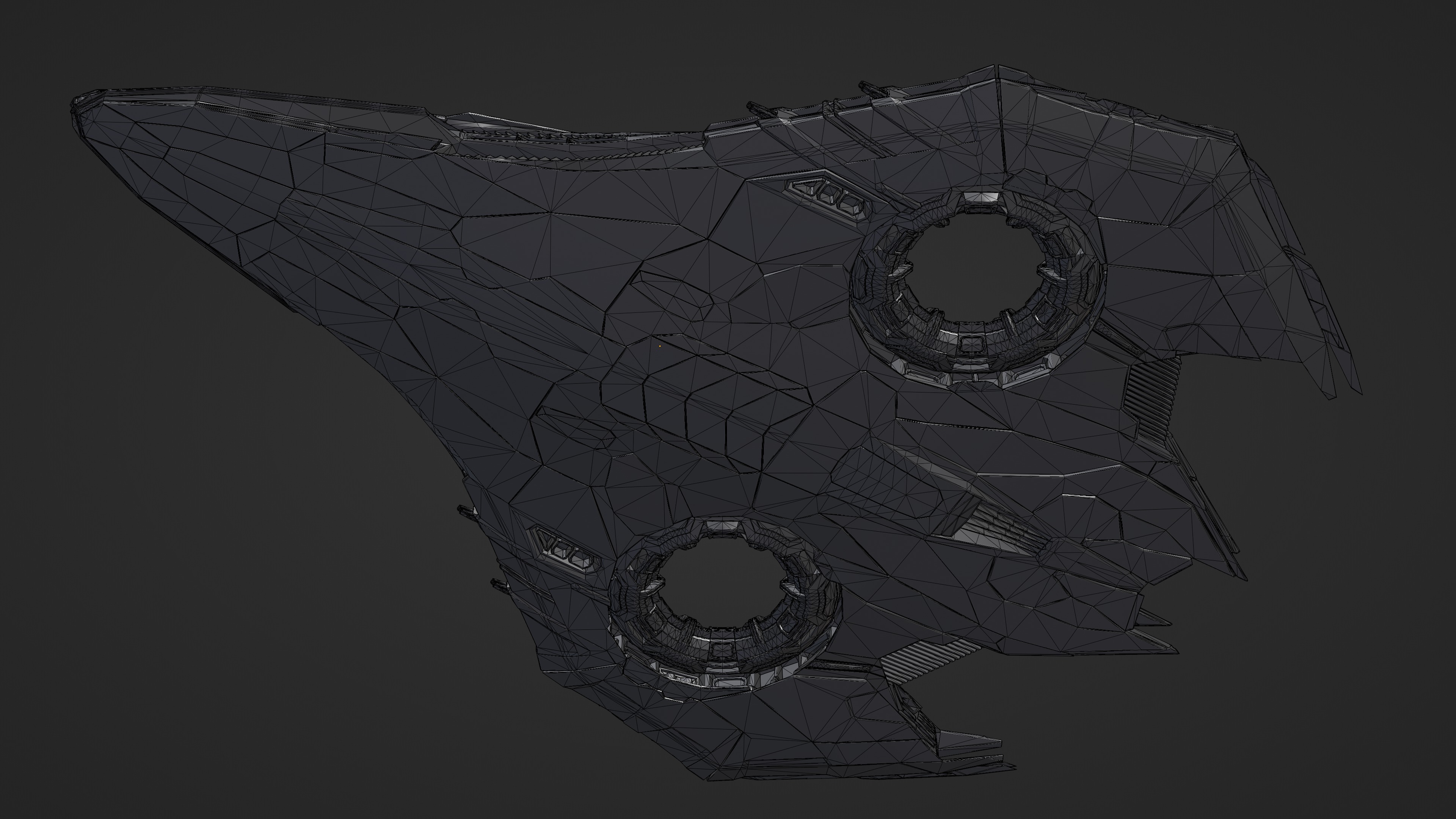 Sci Fi Spaceship Low-poly 3D model_8