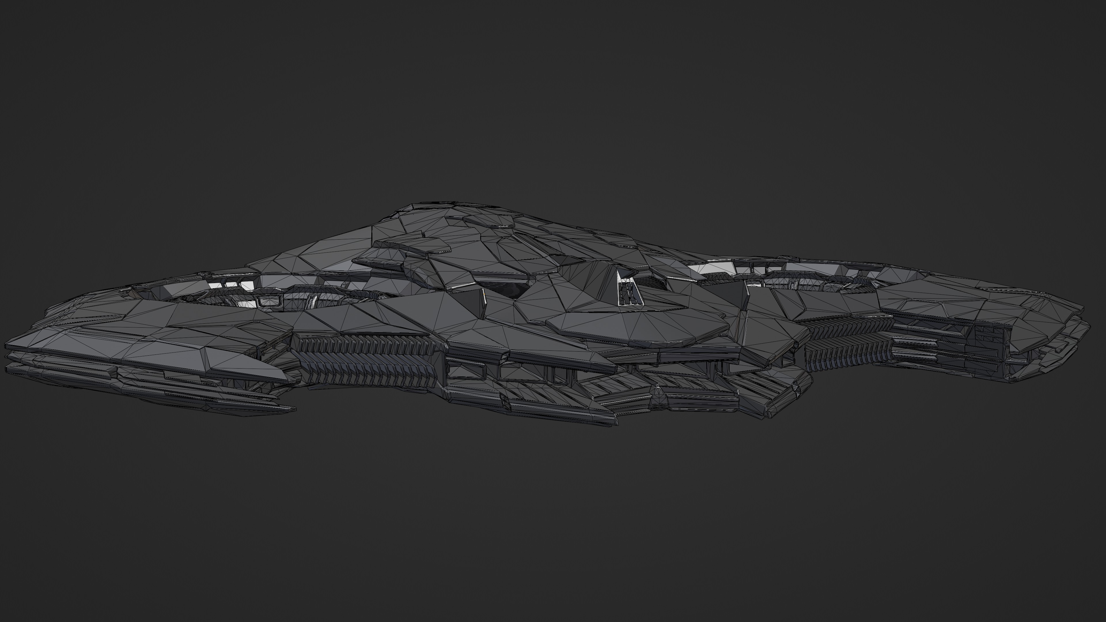 Sci Fi Spaceship Low-poly 3D model_10