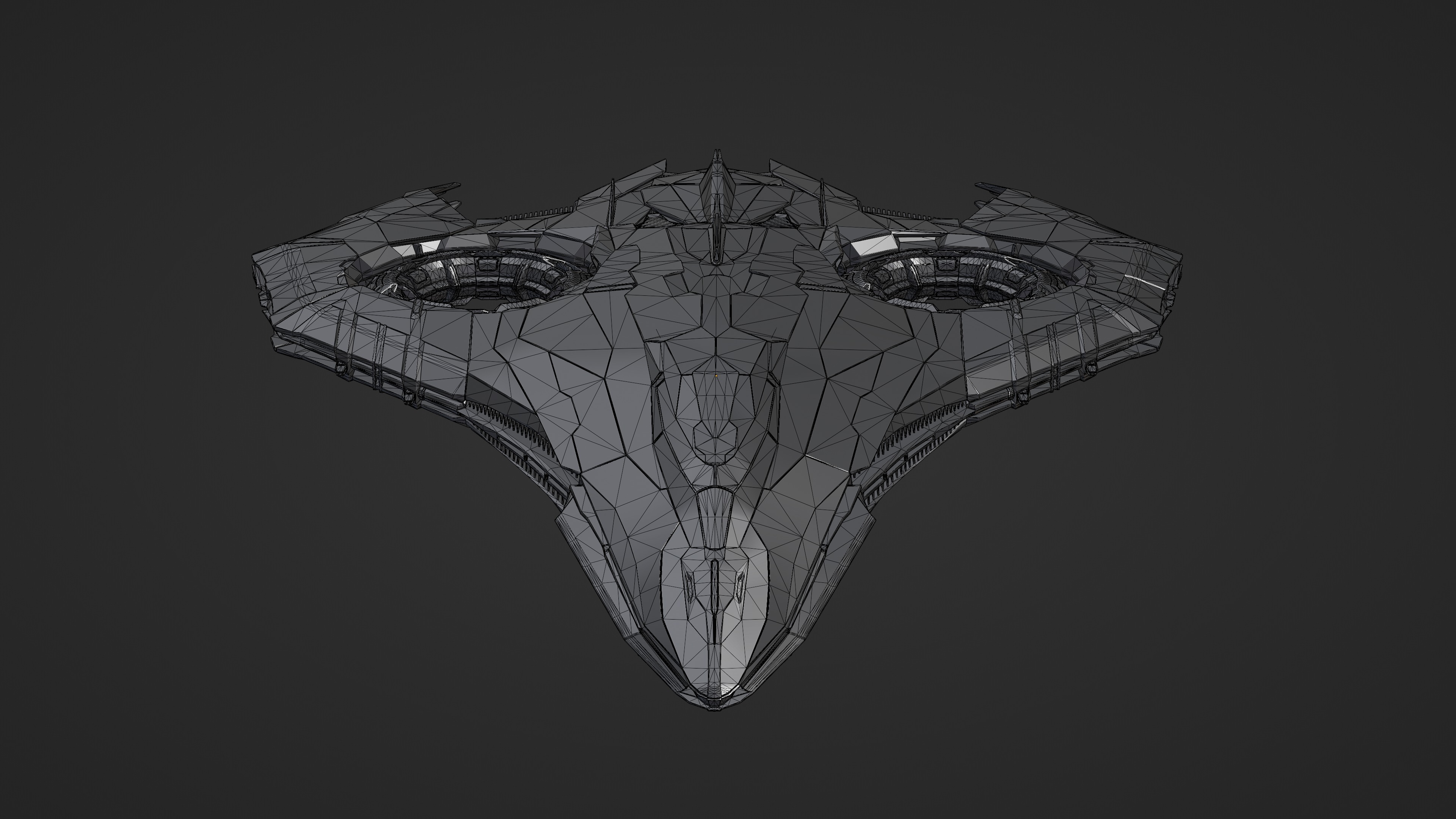 Sci Fi Spaceship Low-poly 3D model_9
